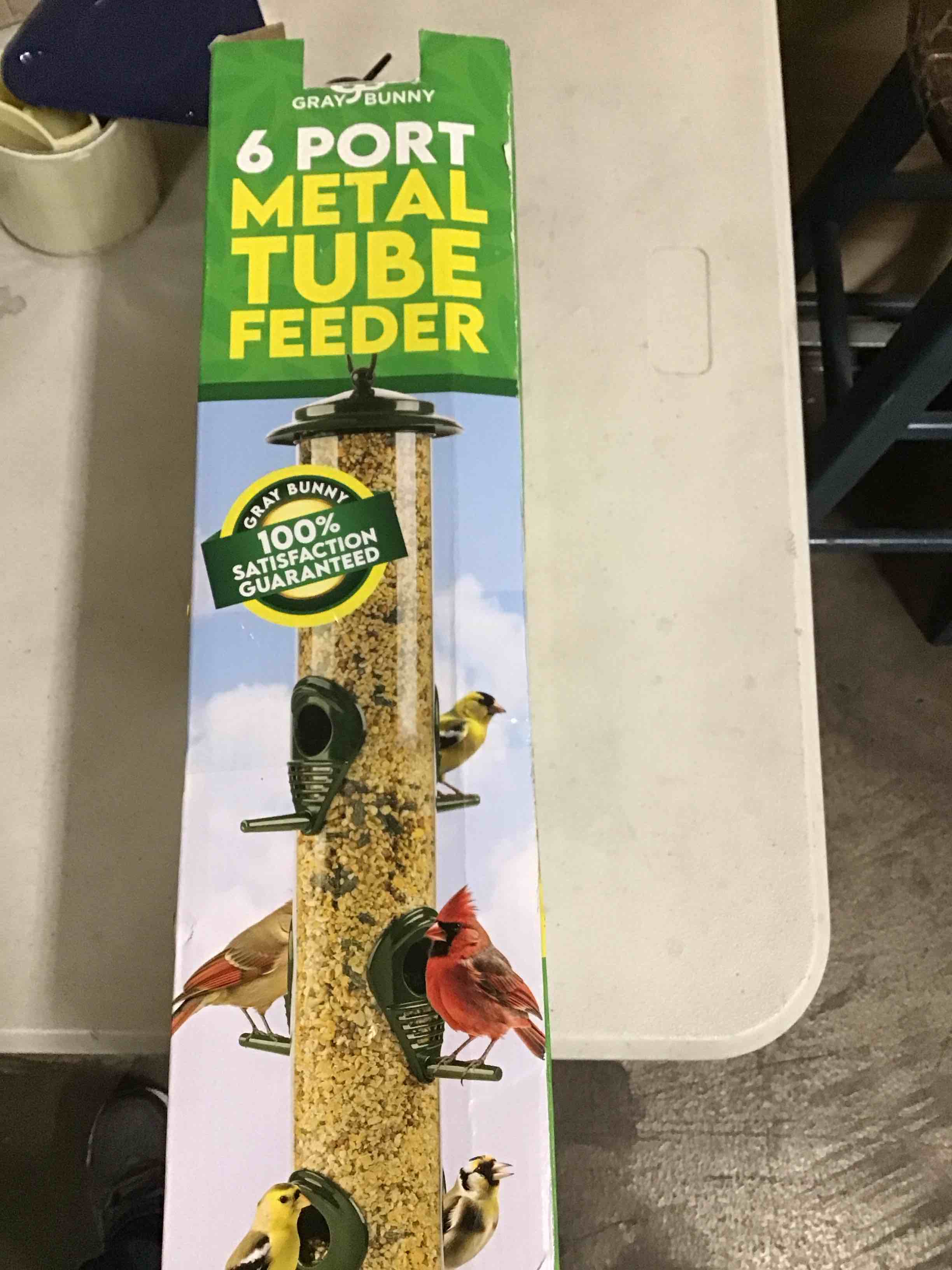 6 port metal tube feeder for birds