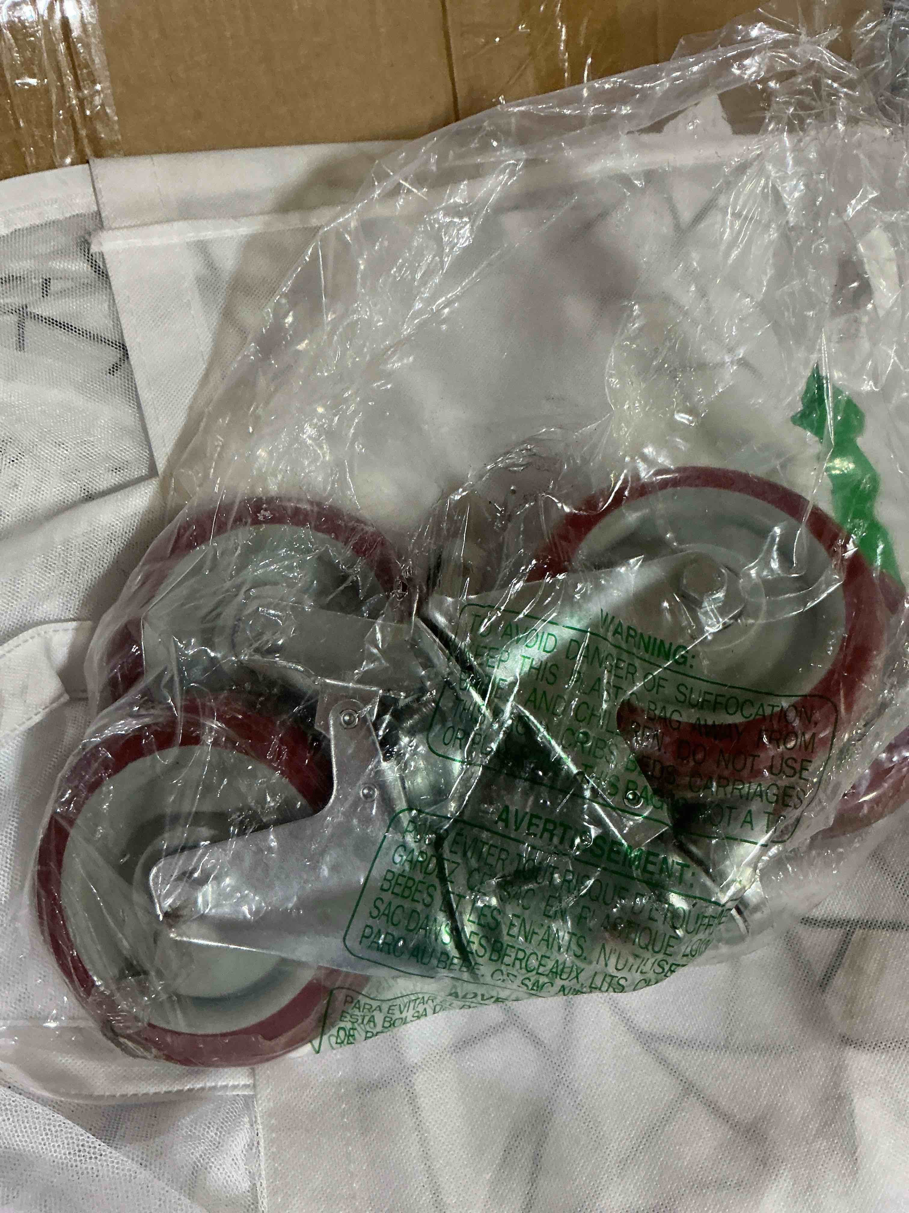 Condition photo showing Good Condition for finnhomy swivel caster wheels 5 inch threaded stem casters set of 4 heavy duty 3/8"-16 x 1 with brake polyurethane industrial locking castors wheels for cart/furniture 2200 lbs smooth casters, red 5 inch 3/8"-16x1" (with brake)