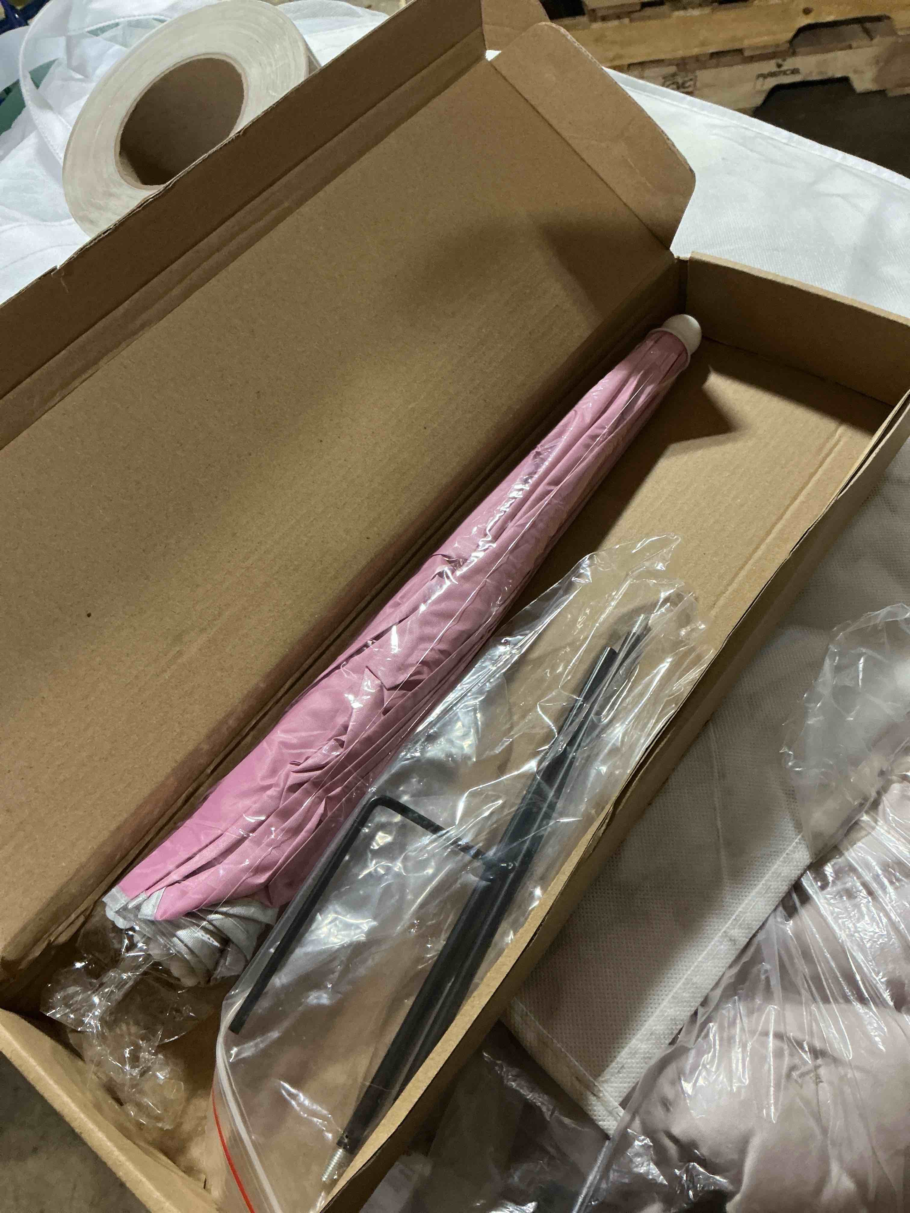 Condition photo showing New/Like New for plant umbrella for outdoor plants, adjustable angle garden sun shade umbrella with durable shade cloth & sturdy metal stake, 35.4" higher sun protection for potted plants & garden beds 1pink