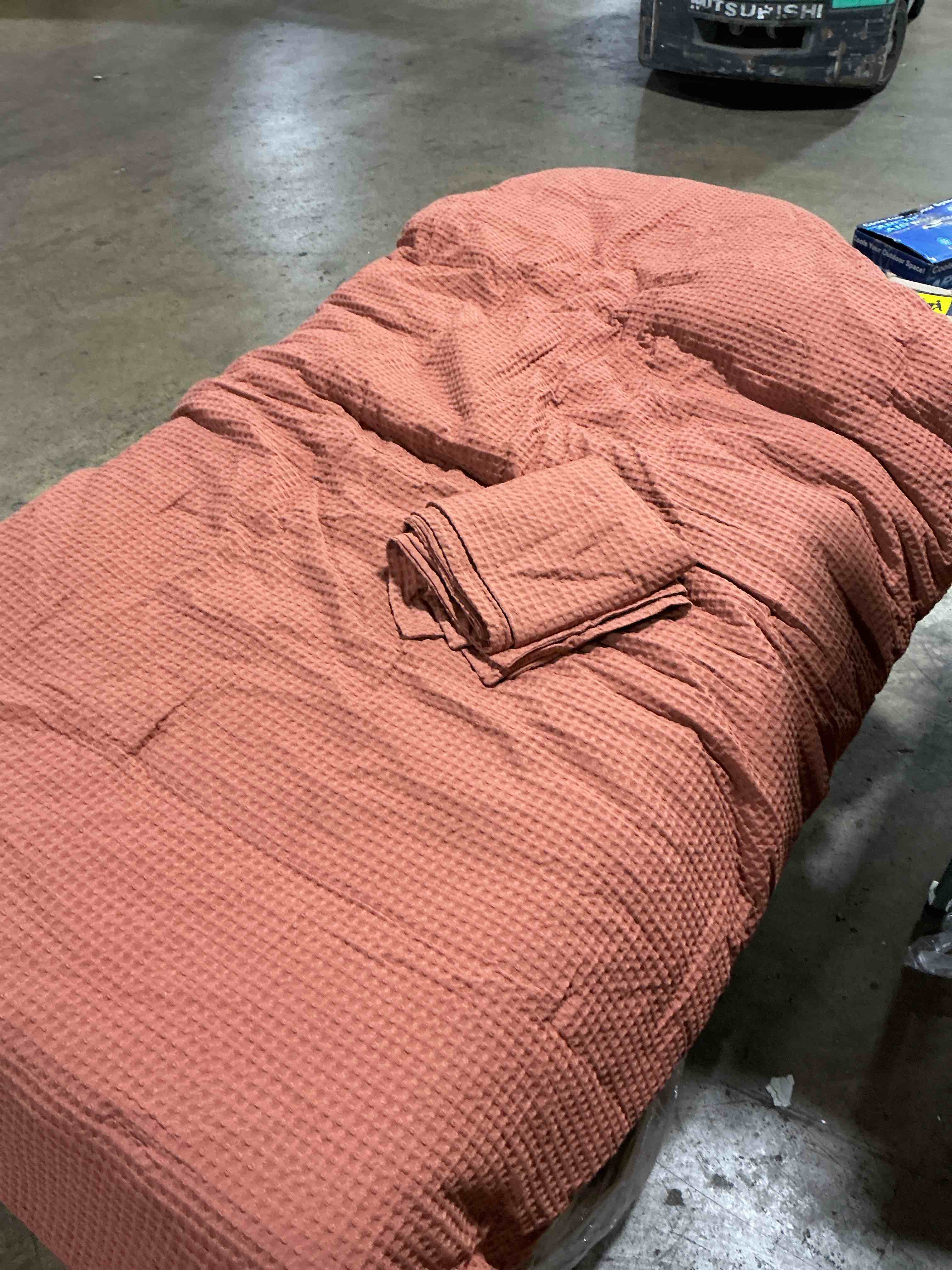 Condition photo showing Good Condition for phf ultra soft waffle comforter set 3 pieces king, terracotta
