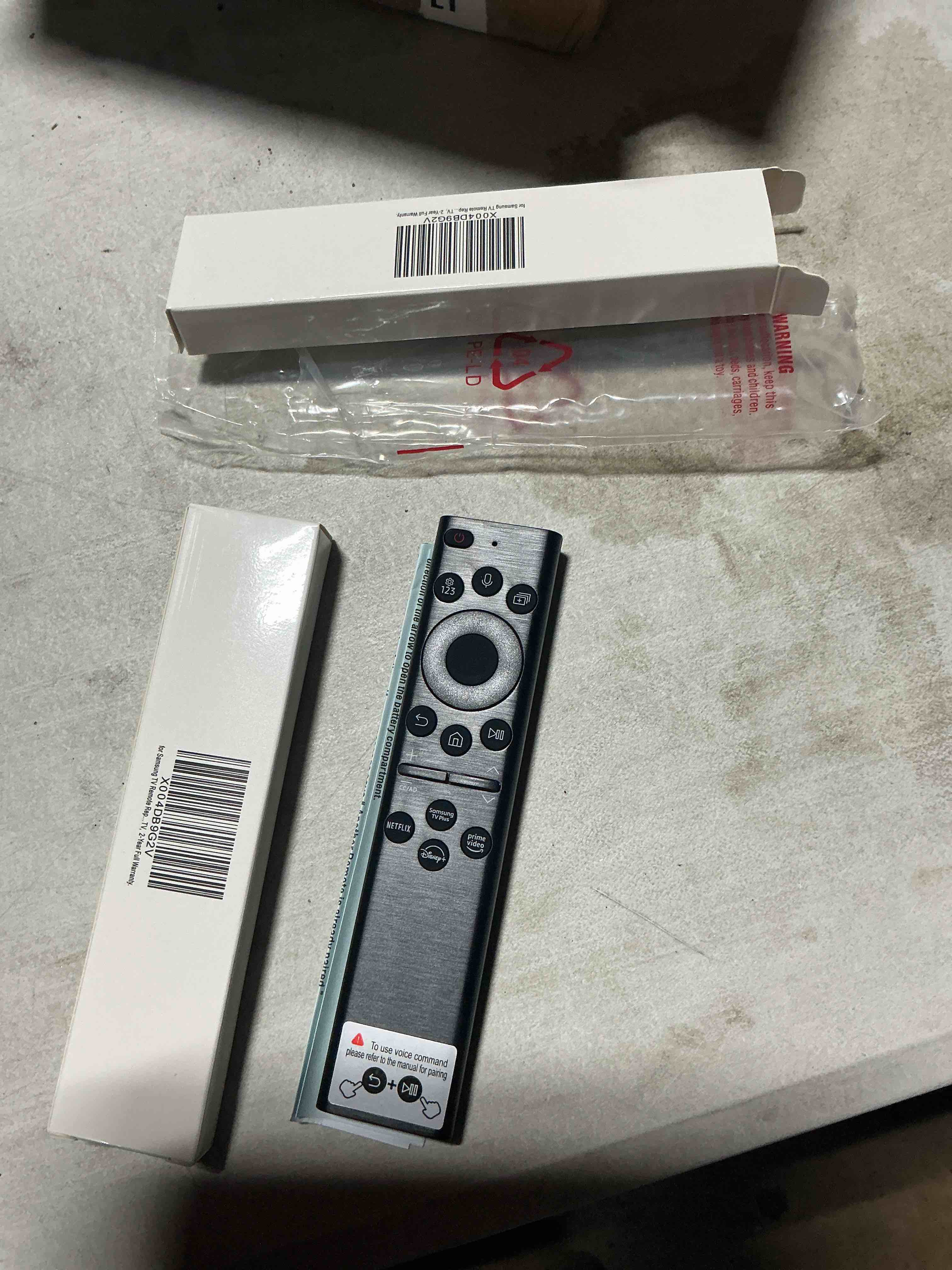 Condition photo showing Good Condition for replacement for samsung tv remote, for all 2019-2026 samsung remote control for smart tv with voice control. 2-year warranty. black