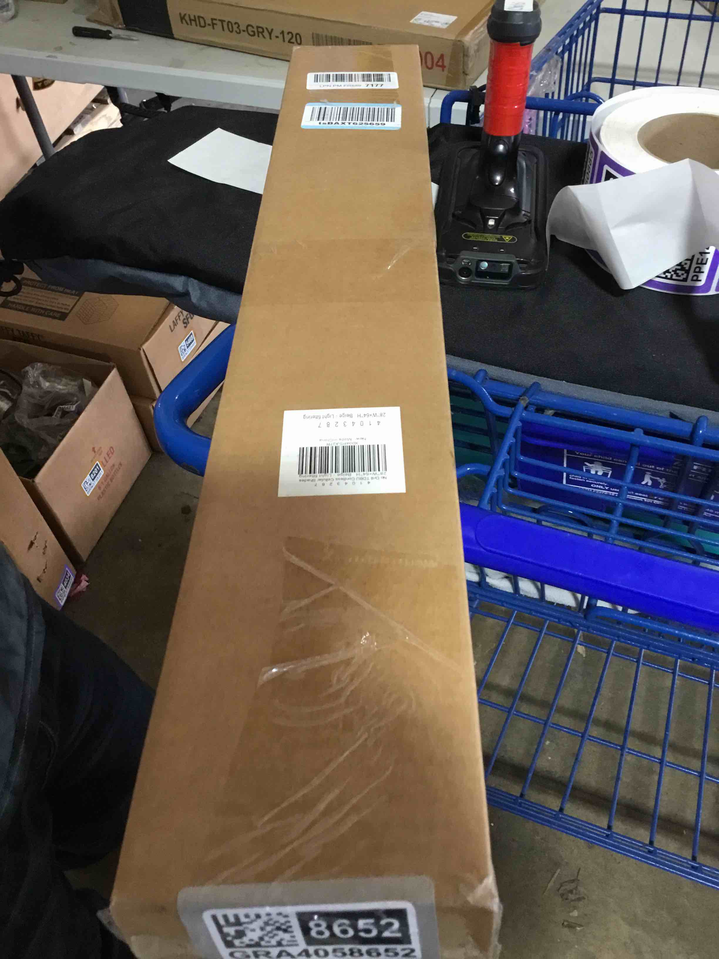 Condition photo showing Good Condition for Lazblinds Upgraded Magnetic Top Down Bottom Up (TDBU) Honeycomb Blinds, No Drill No Tools Easy Install Cordless Cellular Shades for Windows 28" W x 64" H, Beige - Light Filtering Beige - Light Filtering 28"W x 64"H