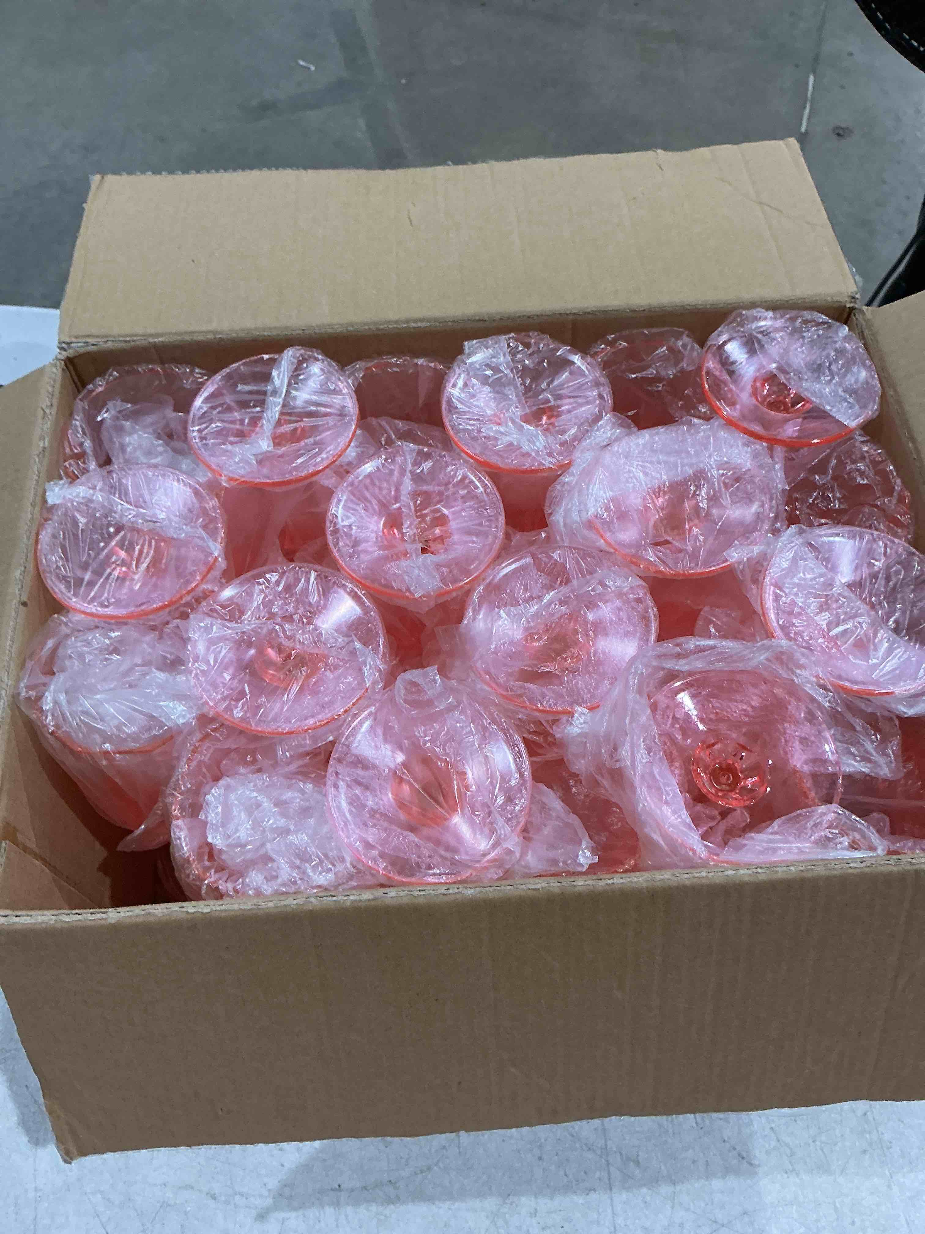Condition photo showing New/Like New for plastic wine glasses