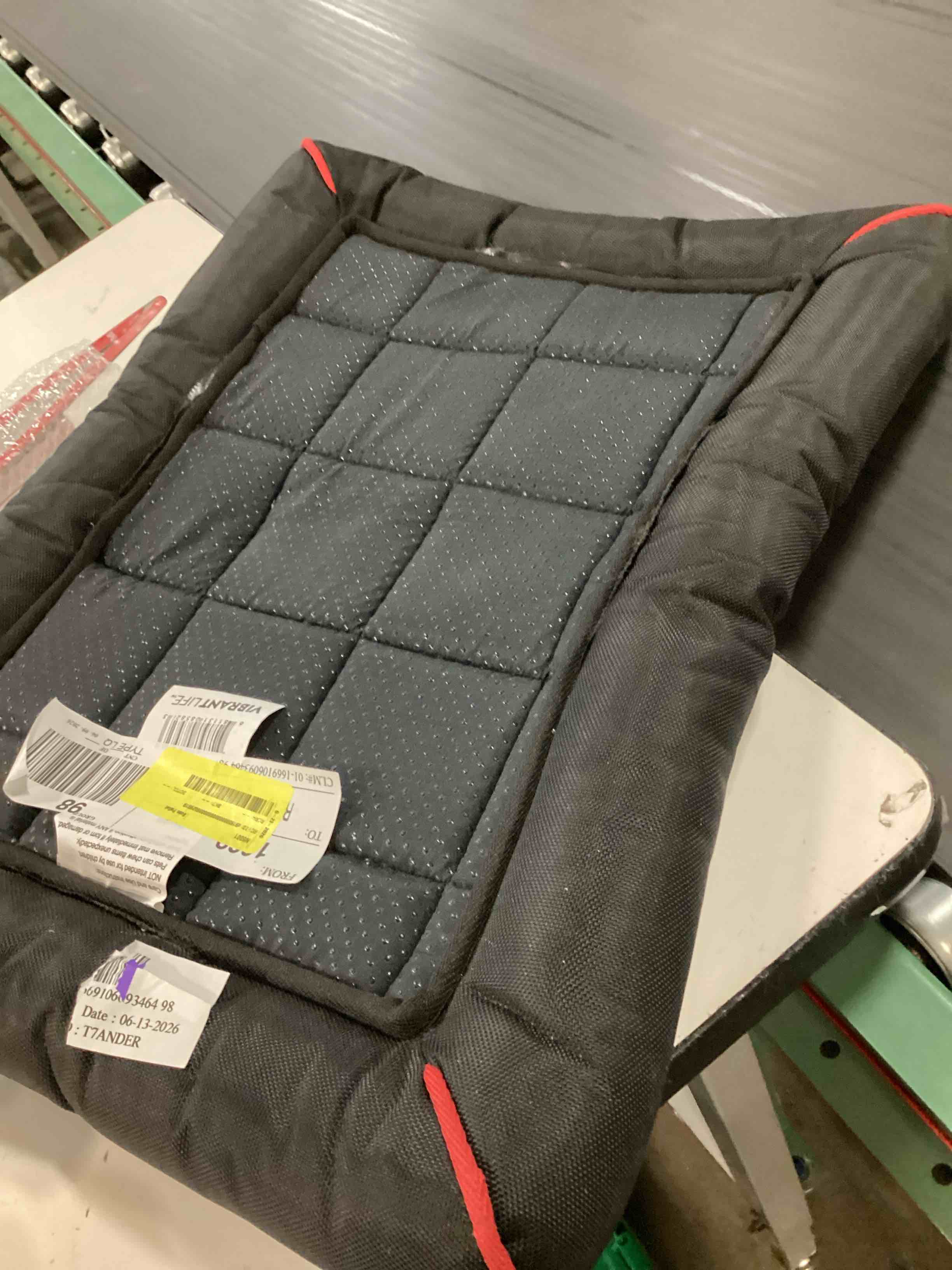 Condition photo showing As Is for vibrant life durable & water-resistant dog crate mat black 24