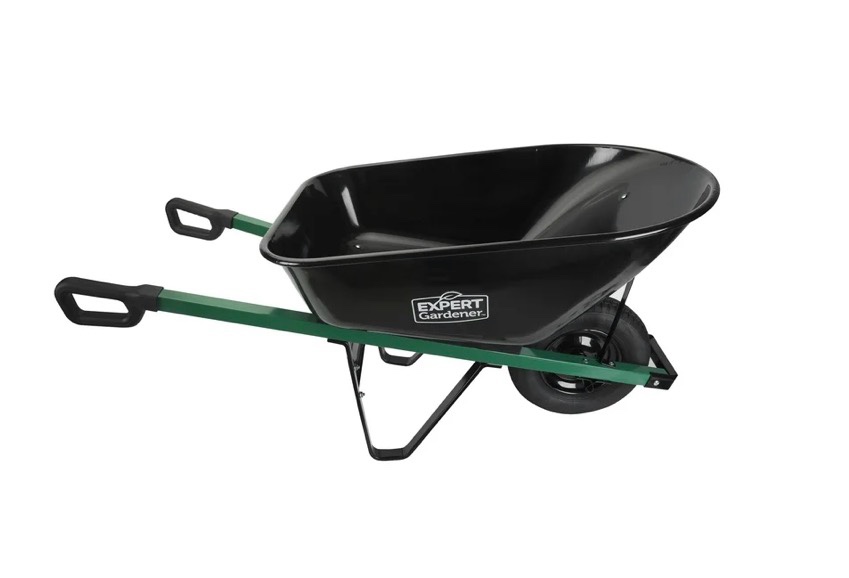 expert gardener 6 cu ft steel wheelbarrow