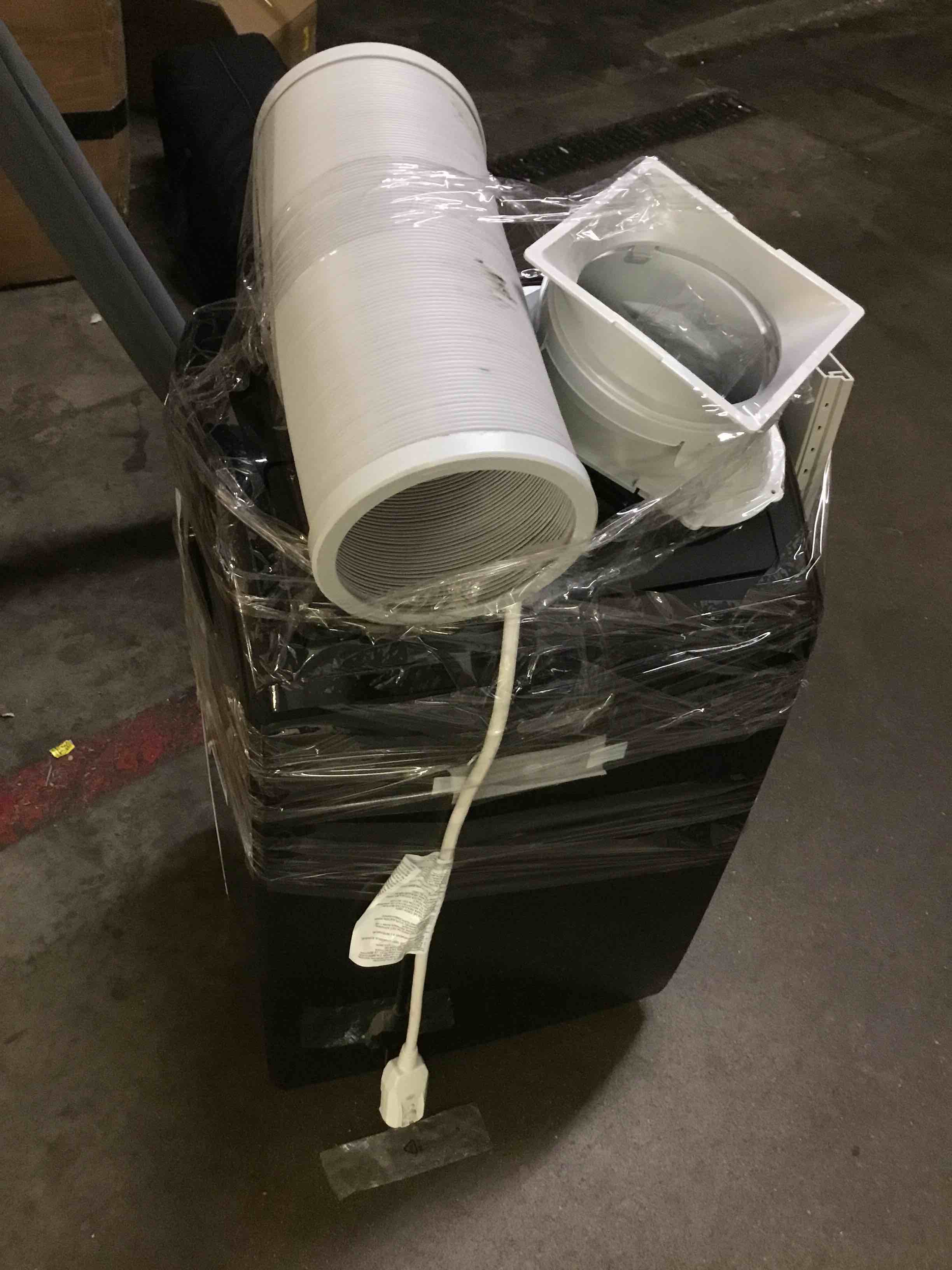 Condition photo showing As Is for lg 10000 btu (doe) / (13500 ashrae) portable air conditioners cools 450 sqft easy install & wifi app remote eco-friendly, quiet medium & large room air conditioner ac unit home black lp1023bssm