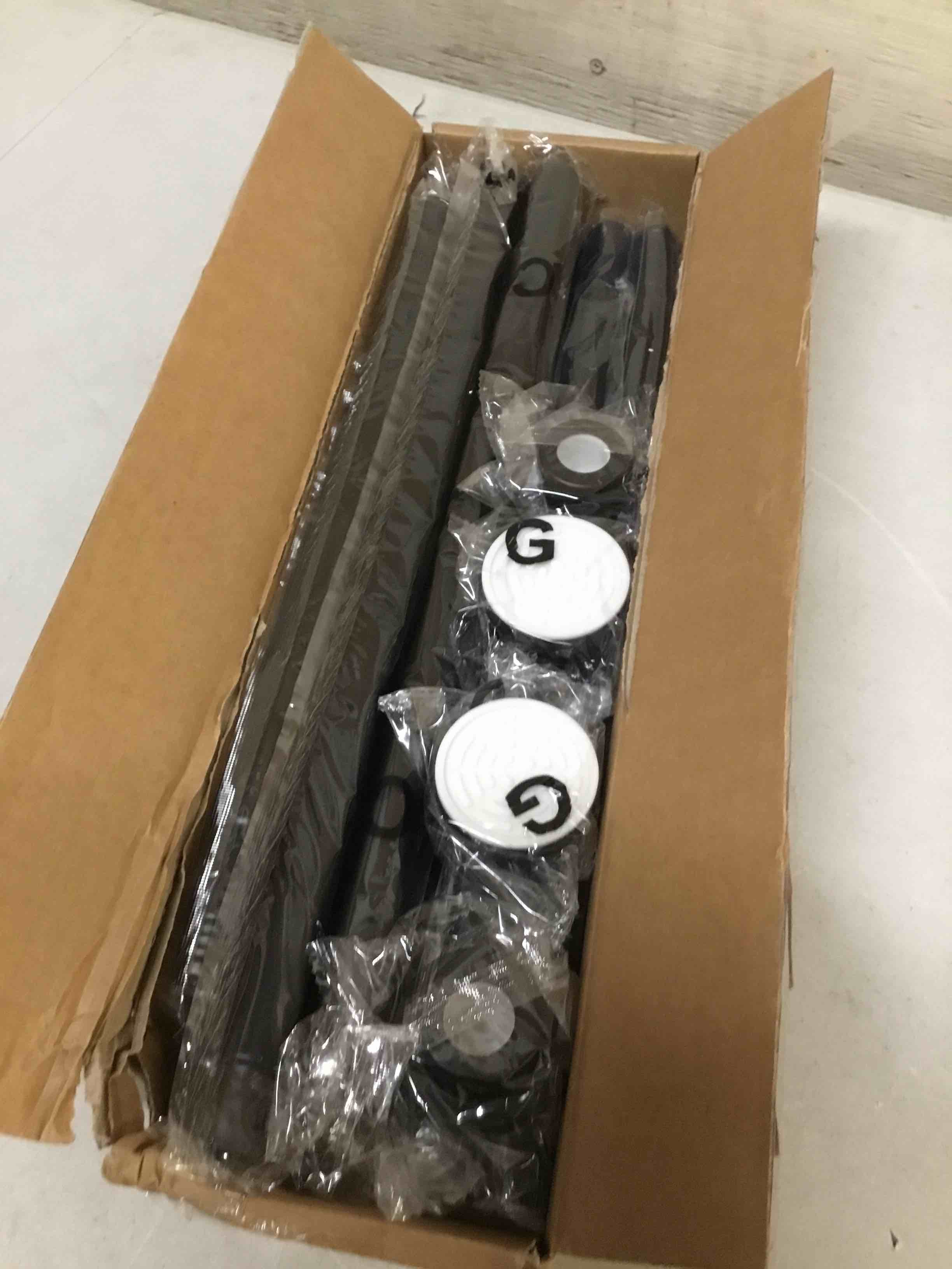 Condition photo showing New/Like New for enjoybasics 2 pack adjustable spring tension curtain rods 32 to 66 inches, stainless steel matte black shower rod no drilling for window, bathroom, closet, room divider, 7/8" diameter black 32-66"