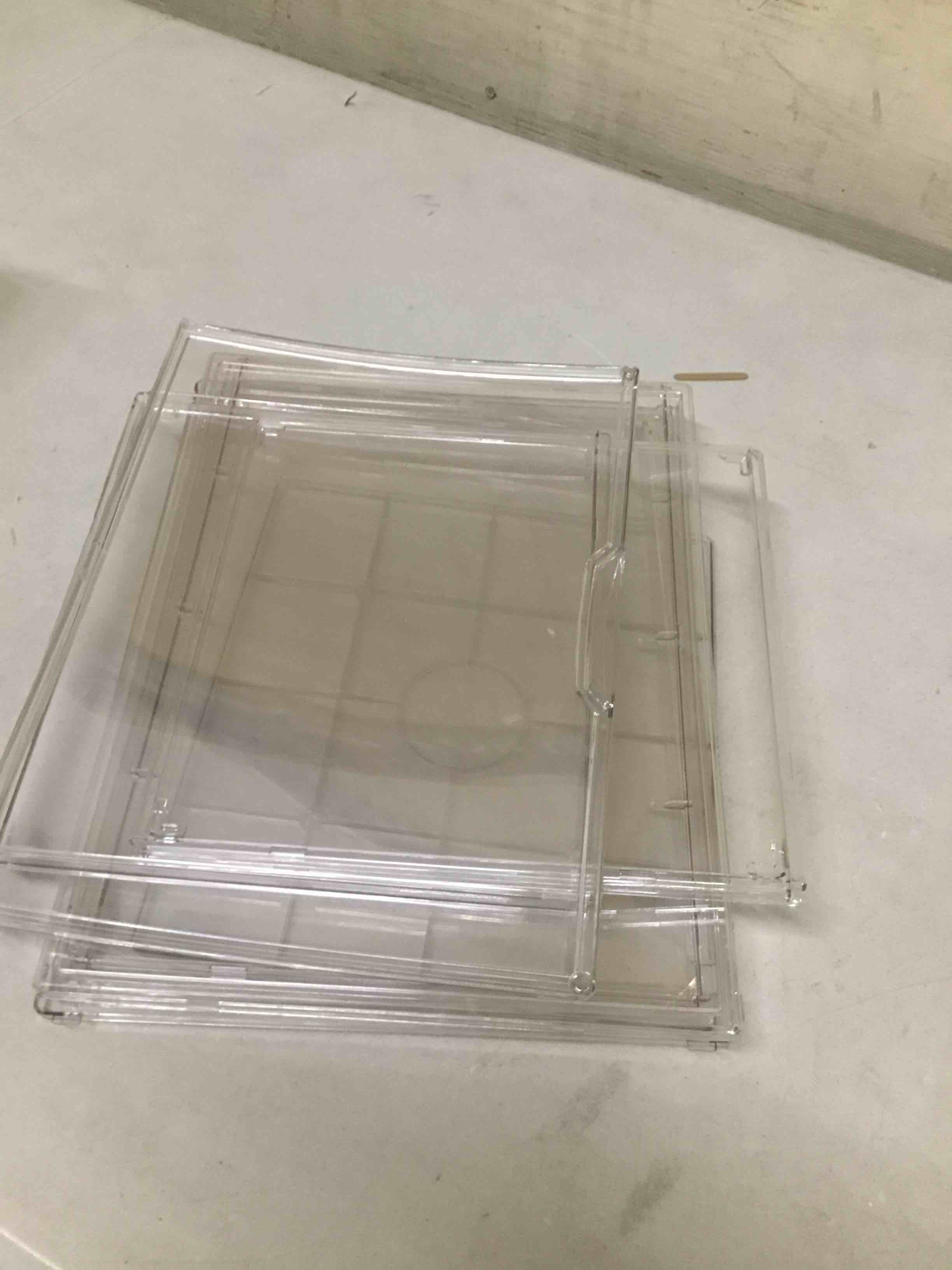 Condition photo showing As Is for ( incomplete missing some pieces sankeu bakery pastry display case 3 layer large clear bread box for kitchen countertop bread storage for homemade bread, 10.6" l x 8.7" w x 14.2" h, 1 pack clear 1 pack