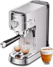 gevi 20 bar compact espresso machine for home,latte?cappuccino coffee maker | removable water tank; include necessary accessories; can make americanos; easy to clean and maintain; with milk frother;