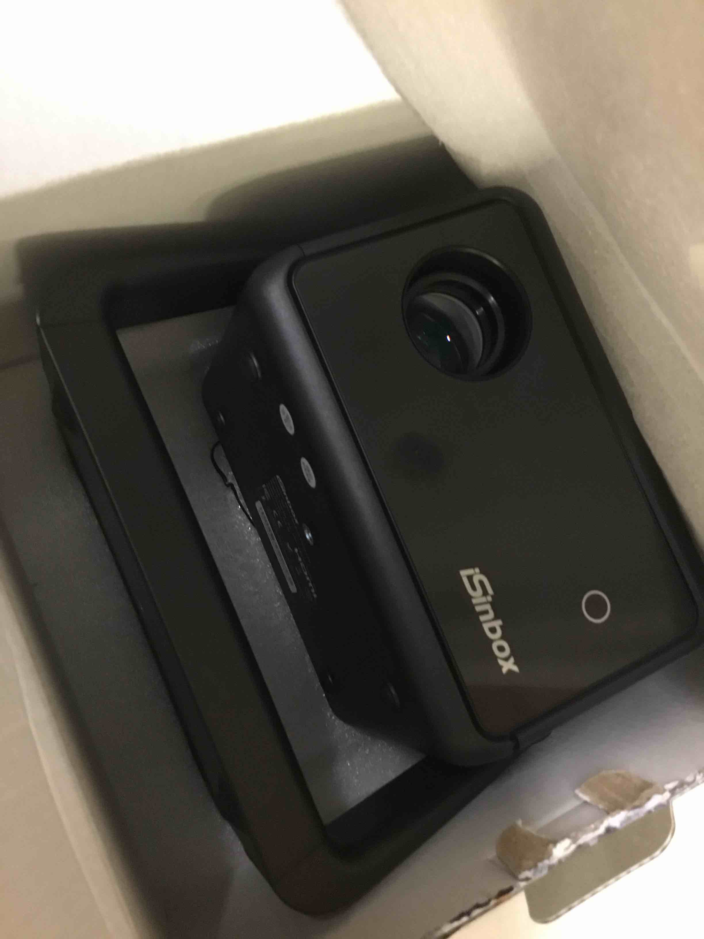 Condition photo showing As Is for [2000 ansi/auto focus & keystone/built-in app] 4k outdoor projector with wifi and bluetooth, smart portable projector with built in apps youtube/primevideo & dolby, home theater projector with hdr10+ gunmetal gray