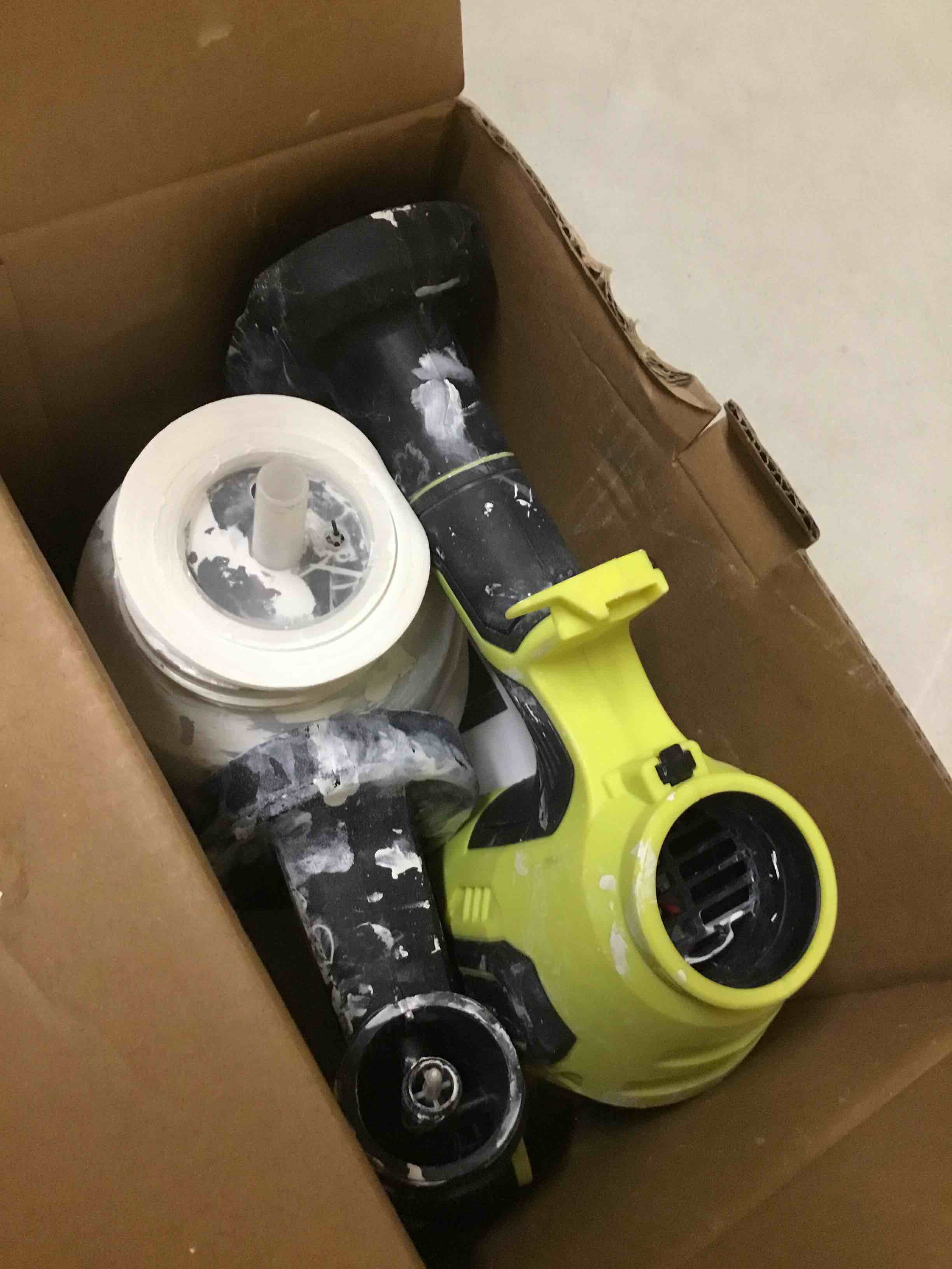 Condition photo showing As Is for paint sprayer compatible with ryobi 18v battery(battery not included) | 1000ml/min high flow,1000ml container,150 din/s max viscosity,paint sprayer for furniture