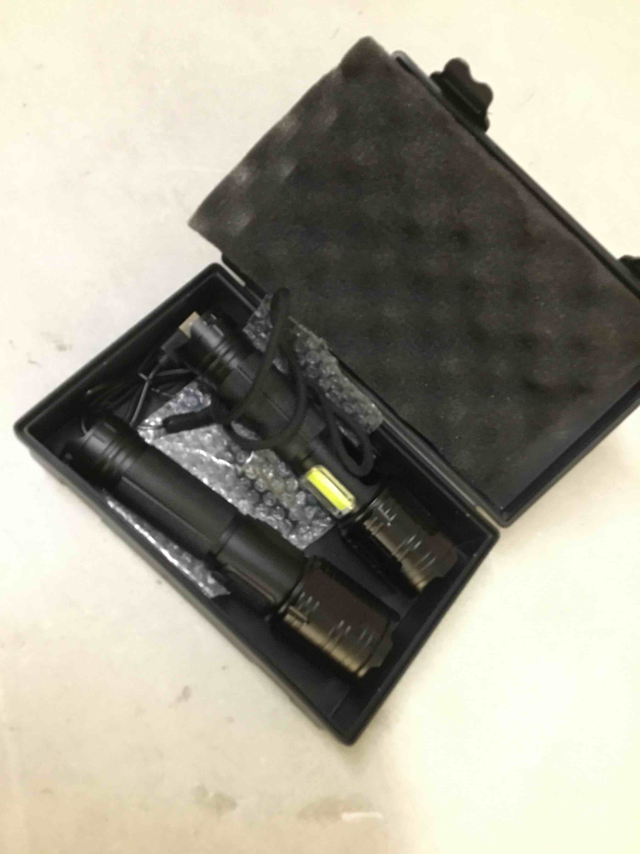 Condition photo showing As Is for flashlight rechargeable 99,000 high lumen - 7 modes led flash light with cob, powerful handheld flashlight for home, camping(2 pack)