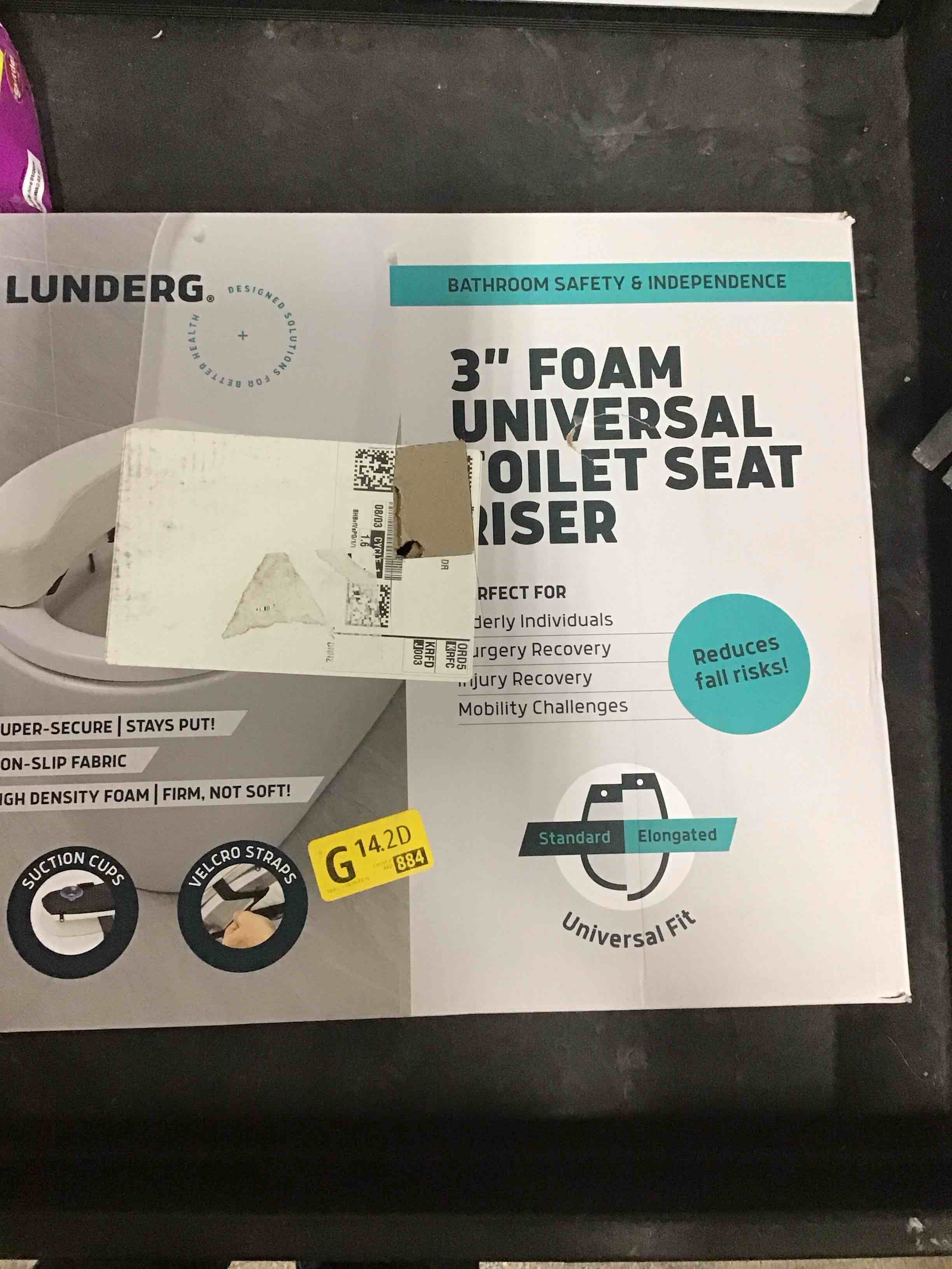 3” foam universal toilet seat riser