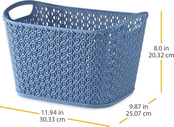 whitmor small resin tote link stitch, small dark blue