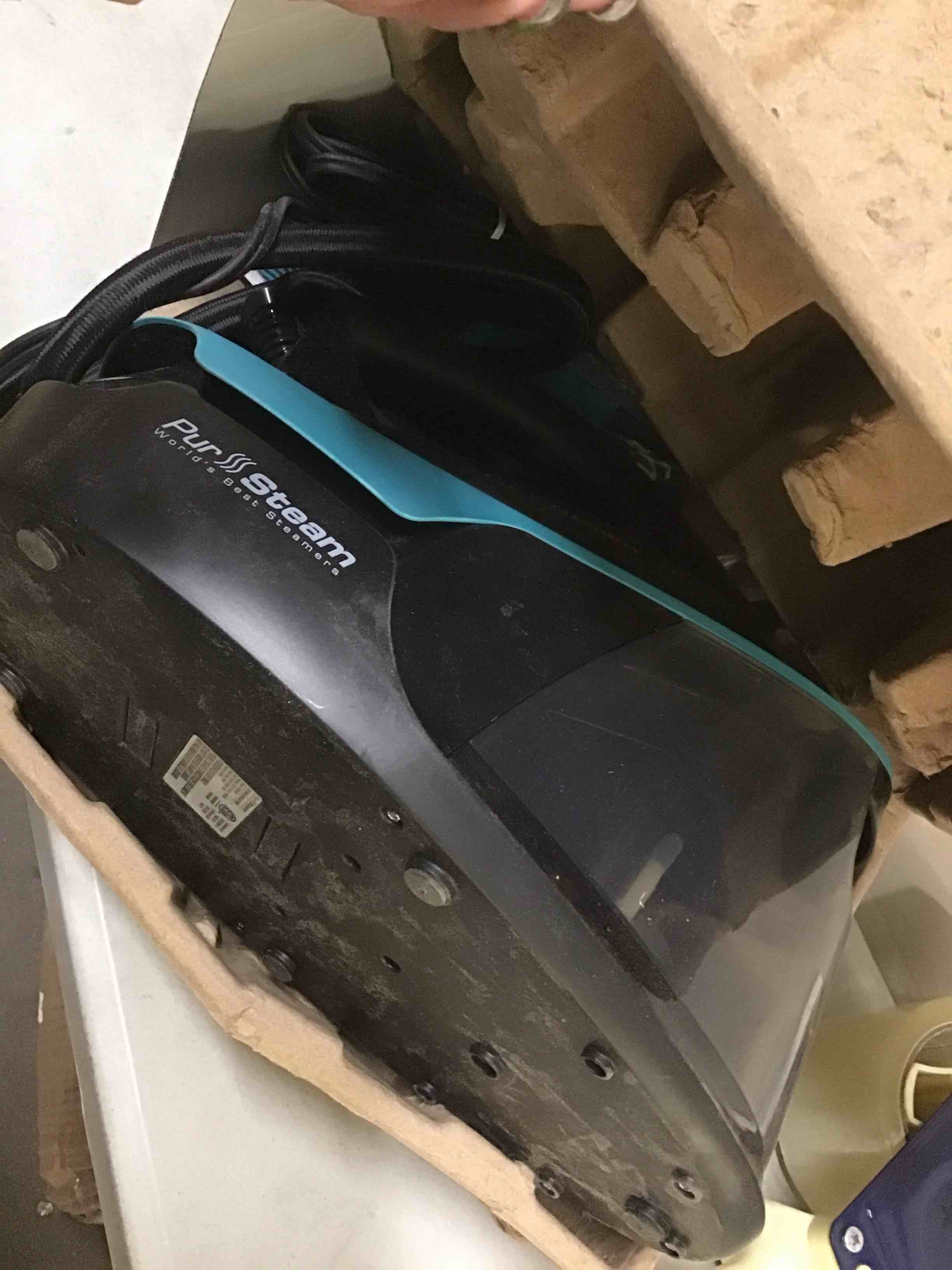 Condition photo showing As Is for pursteam steam station max ceramic soleplate steam iron for clothes 1500w, 50.7oz removable water tank, fast heat up self-clean, auto shut-off, professional iron steamer for ironing