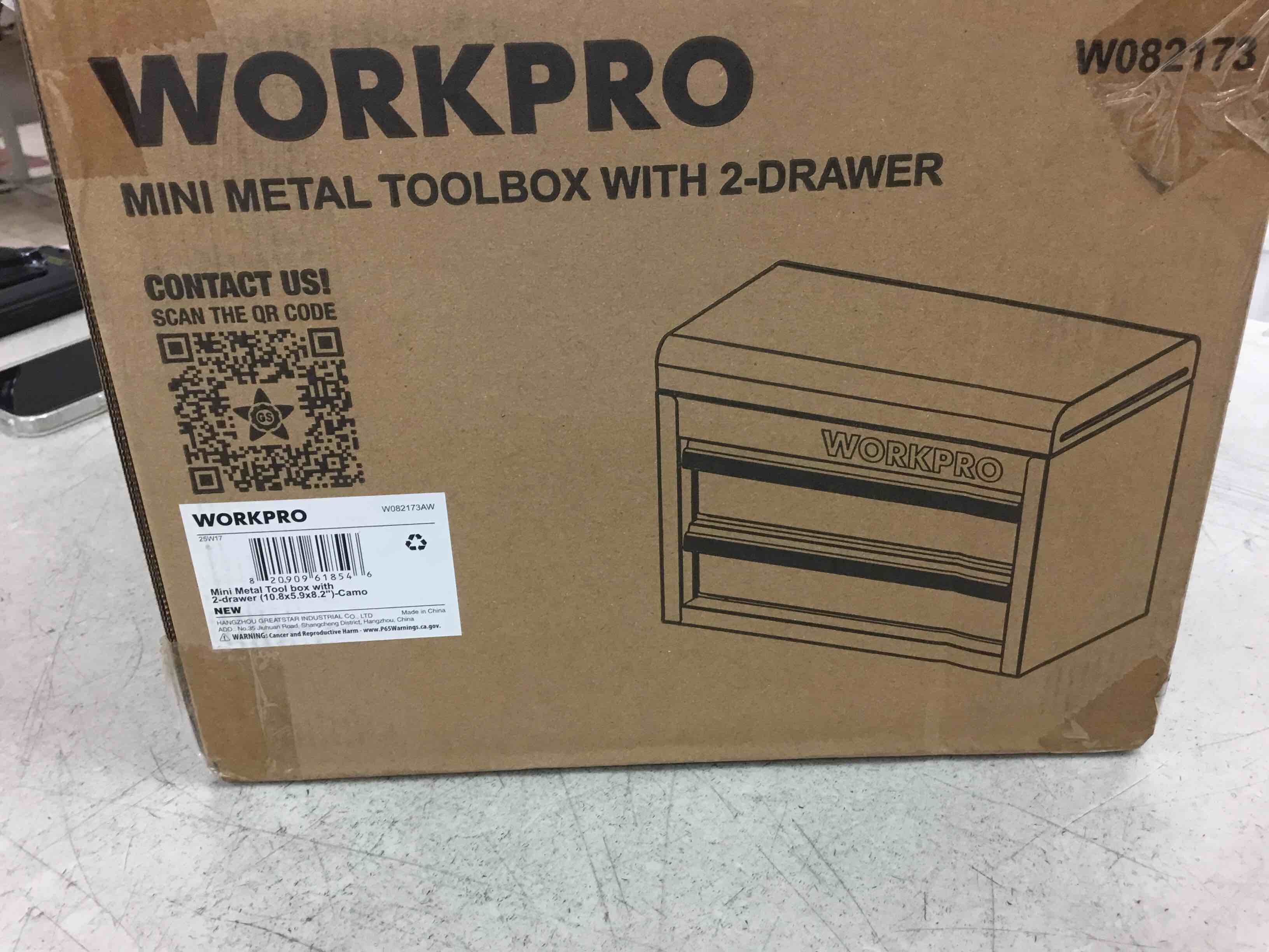 Condition photo showing New/Like New for workpro mini tool box 2-drawer metal tool chest with ball bearing slides top storage pink camo