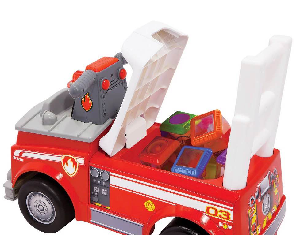 Condition photo showing New/Like New for nick jr. paw patrol marshall fire truck kids' ride-on with lights, sounds, storage and walking bar