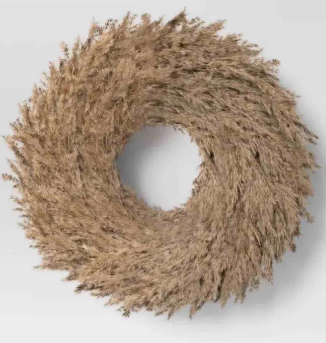 Condition photo showing New/Like New for pampas preserved dried wreath brown - threshold™