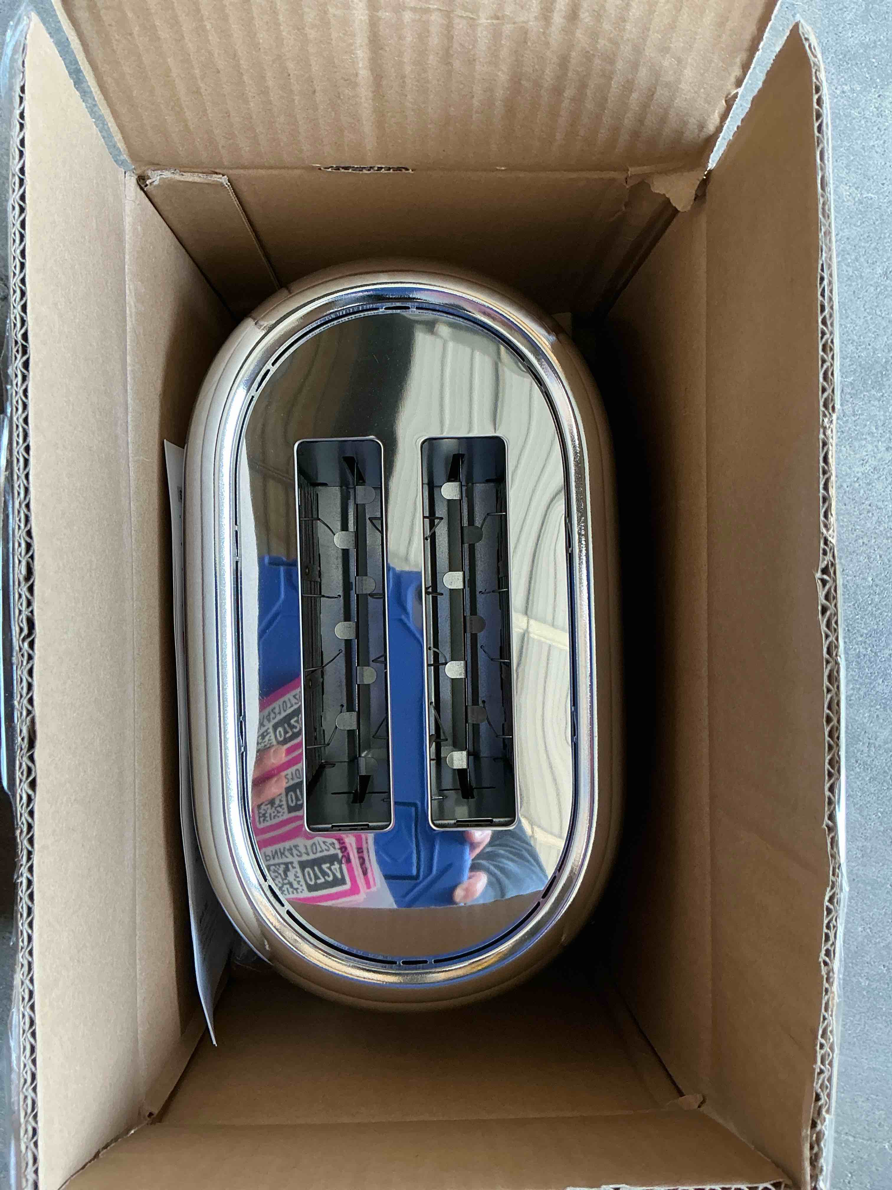 Condition photo showing Good Condition for müellerhome retro toaster 2 slice 7 browning levels 3 functions (reheat defrost cancel) stainless steel features removable crumb tray under ba
