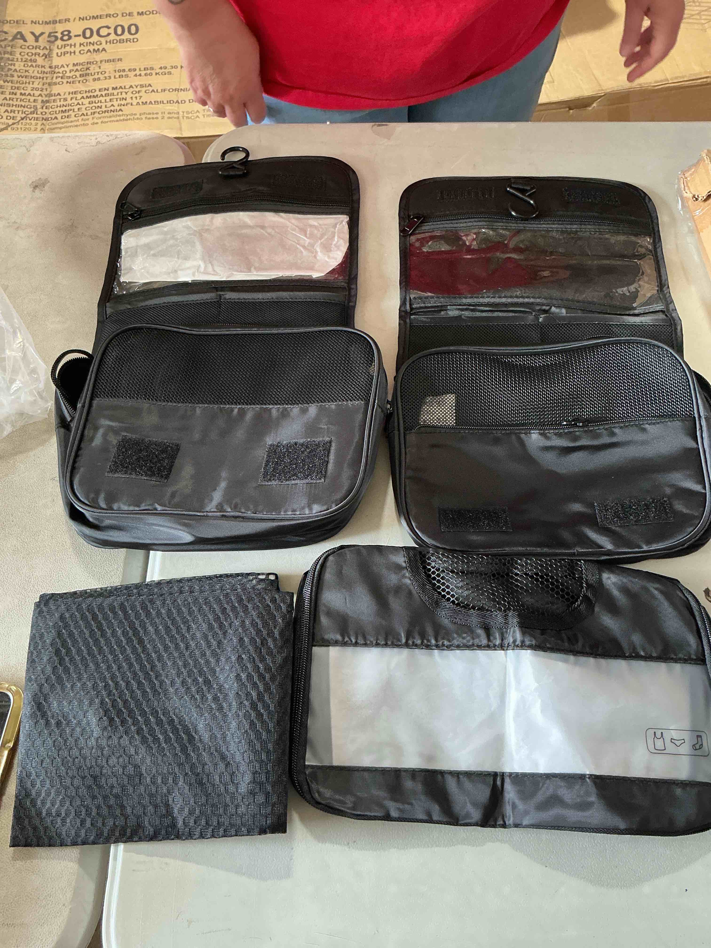 travel bag set, 4 pc, black