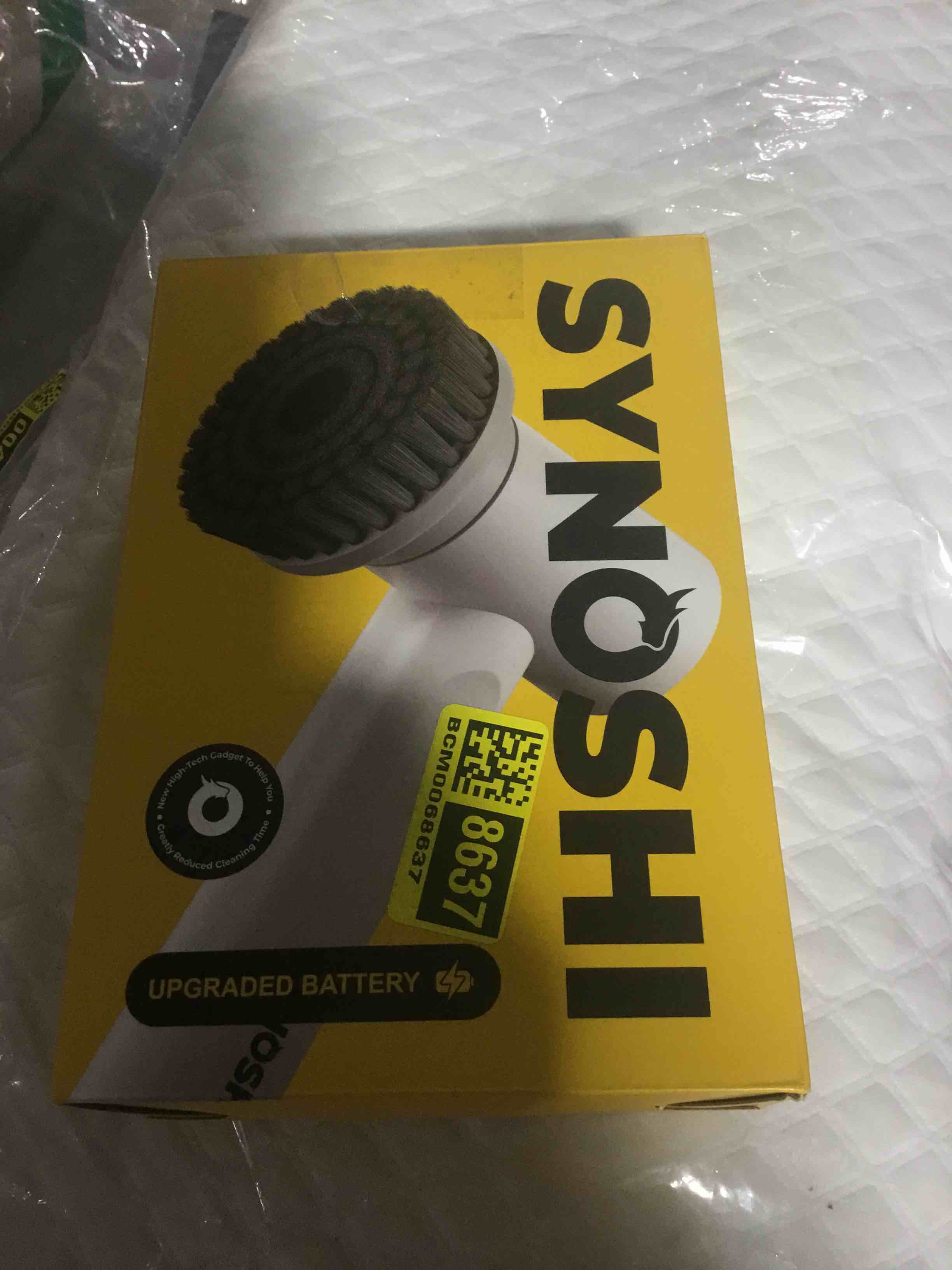 Condition photo showing Good Condition for SYNOSHI Electric Spin Scrubber, Power Cleaning Brush with 3 Heads, Cordless Waterproof Shower Scrubber with Dual Speed, Perfect for Cleaning Bathroom, Tile, Cars, Floor. Electric Scrub Brush for tub