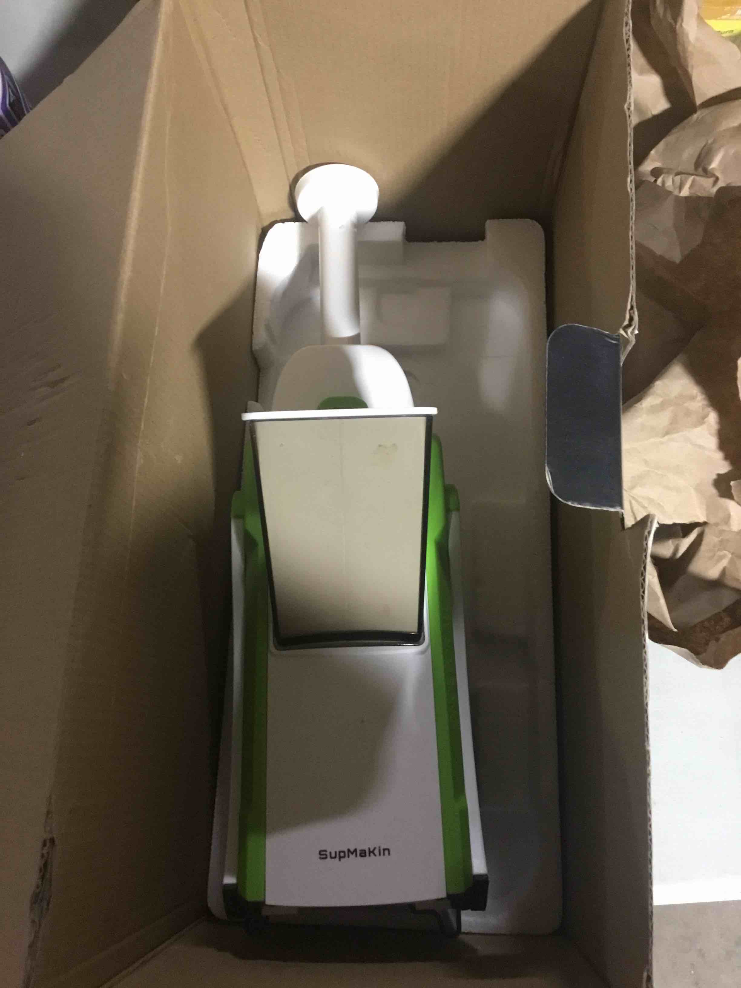 Condition photo showing Good Condition for SupMaKin Safe Mandoline Slicer for Kitchen, Potato Slicer, All in 1 Vegetables Slicer and Chopper, French Fry Cutter, Adjustable Thickness, Dishwasher Safe 