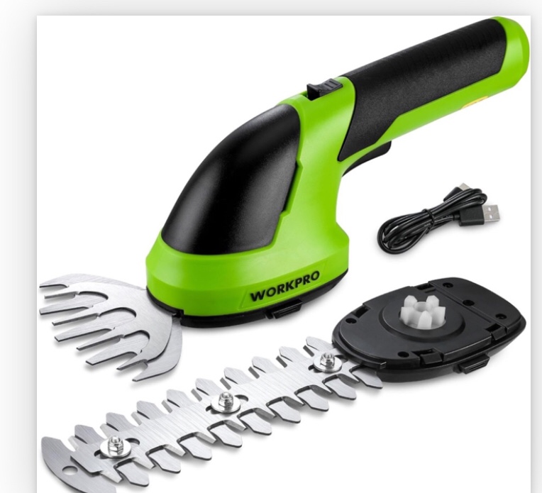 WORKPRO Cordless Grass Shear & Shrubbery Trimmer - 2 in 1 Handheld 7.2V Green