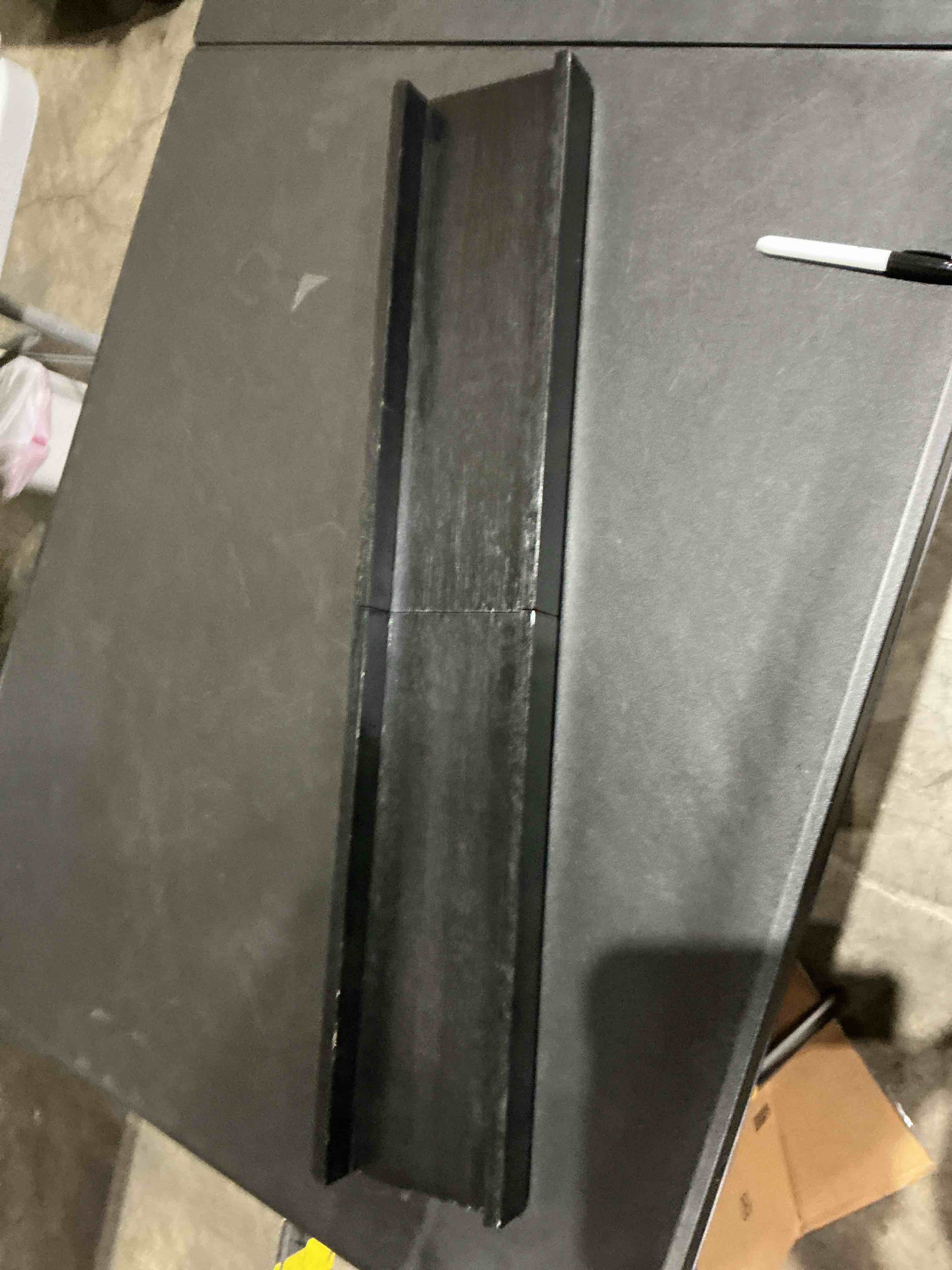 black wood shelf