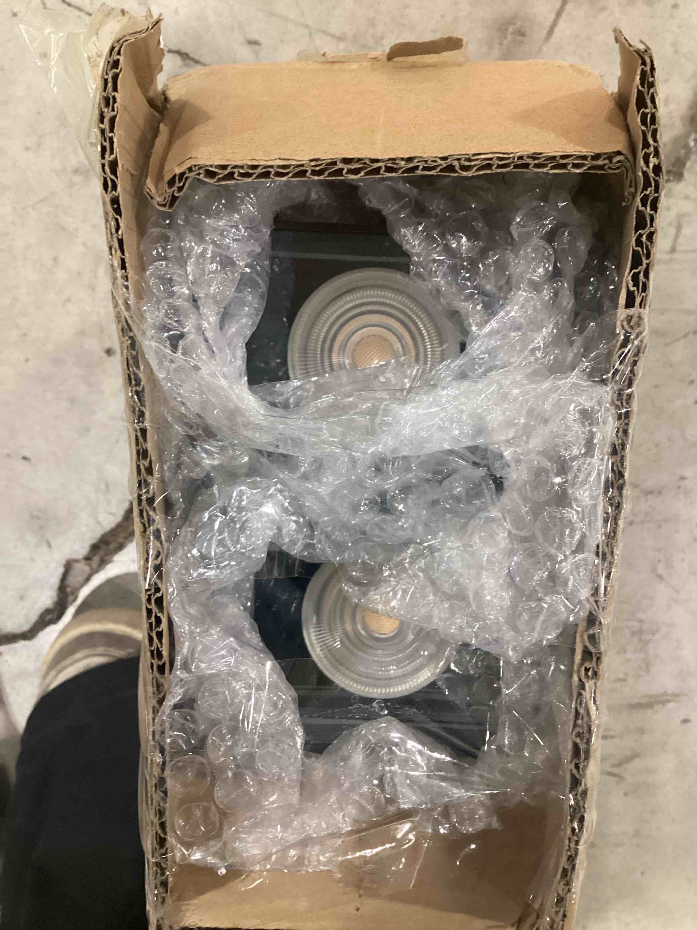 Condition photo showing Good Condition for outdoor wall lights 2 pack, integrated led up down lights, modern black outdoor wall light with dusk to dawn sensor aluminum exterior wall light for porch patio door black-square 2 4 pack