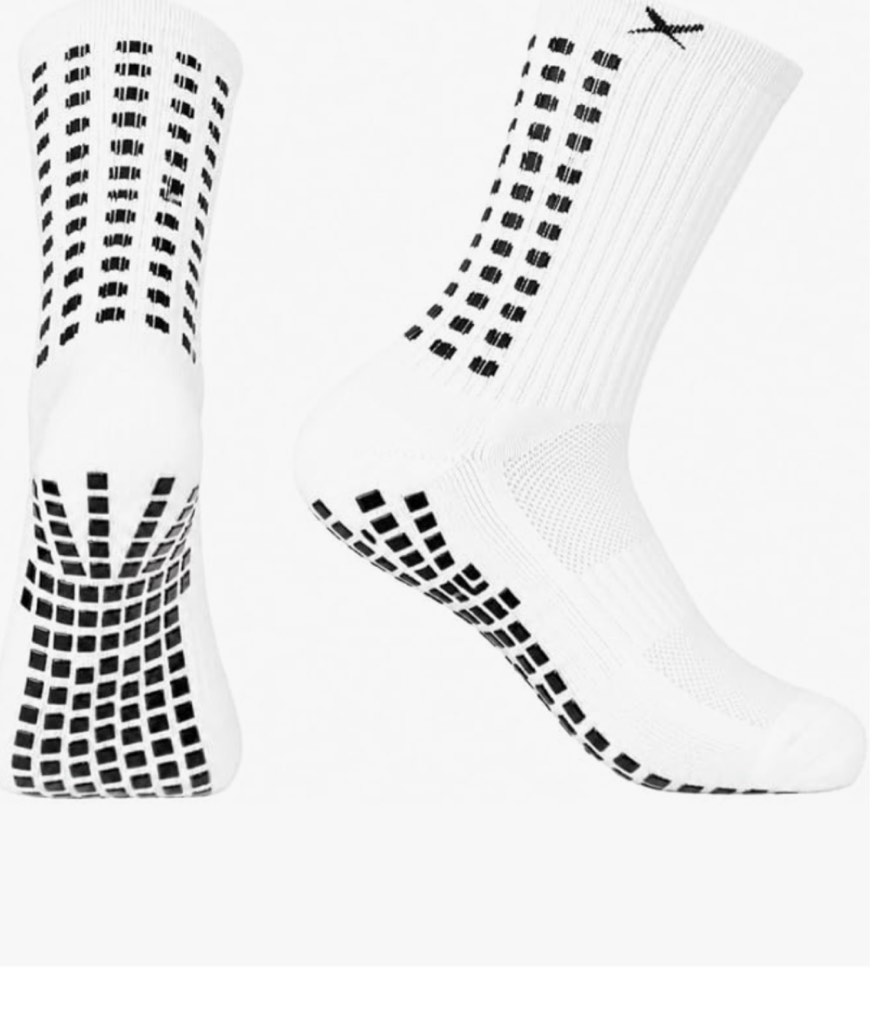 Lux 3 pcs Soccer Grip Socks for Men & Women - GripArray Anti-Slip Performance & Comfort - Grip Socks Soccer white