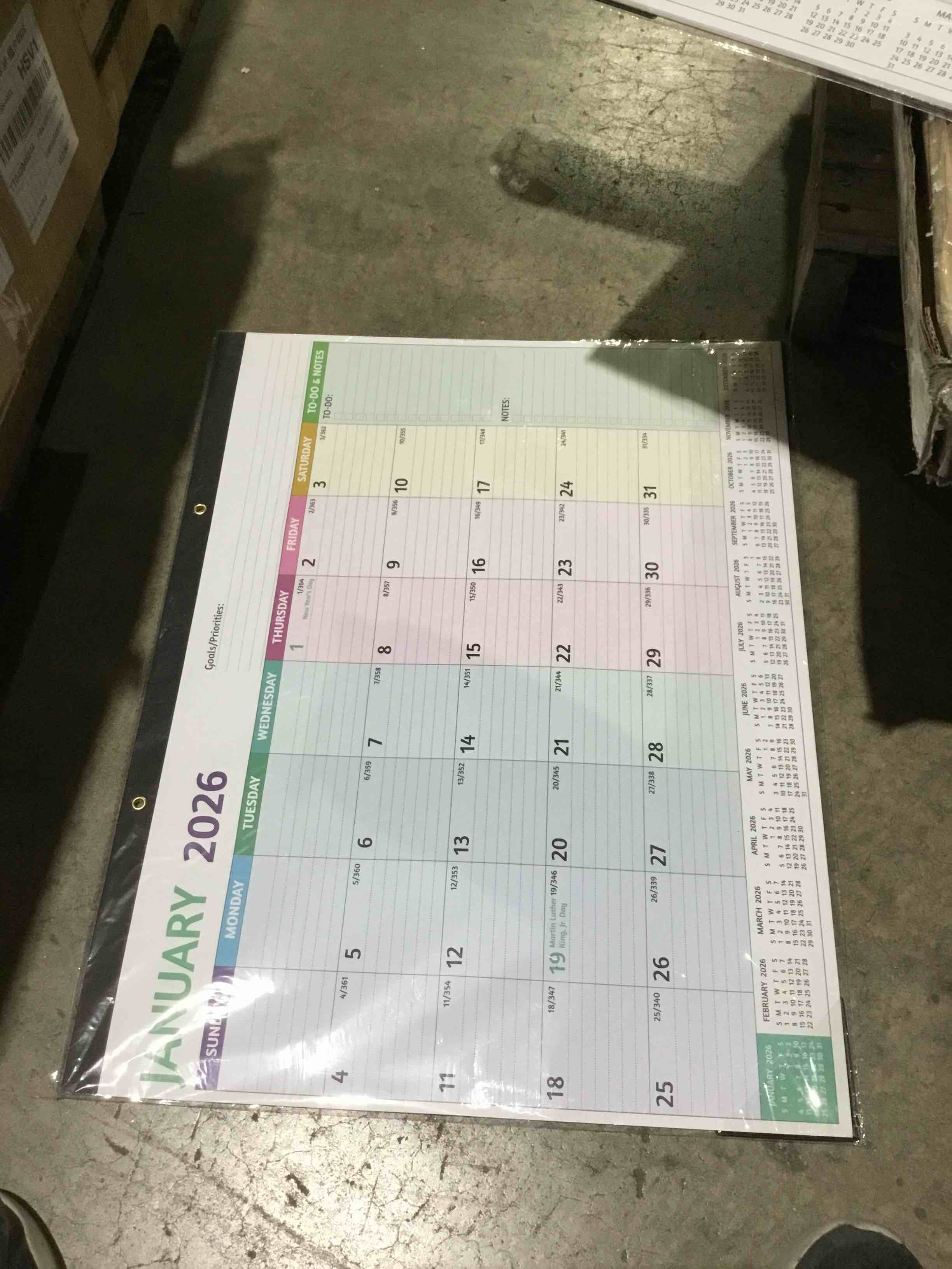 Condition photo showing New/Like New for 2026 desk calendar – large desk calendar 2026, 22'' x 17'', jan 2026 – dec 2026, 2026 desk/wall calendar with desk pad, to-do lists, ruled blocks, corner protectors, lay flat ? not rolled 2026 desk calendar 22 x 17 inches