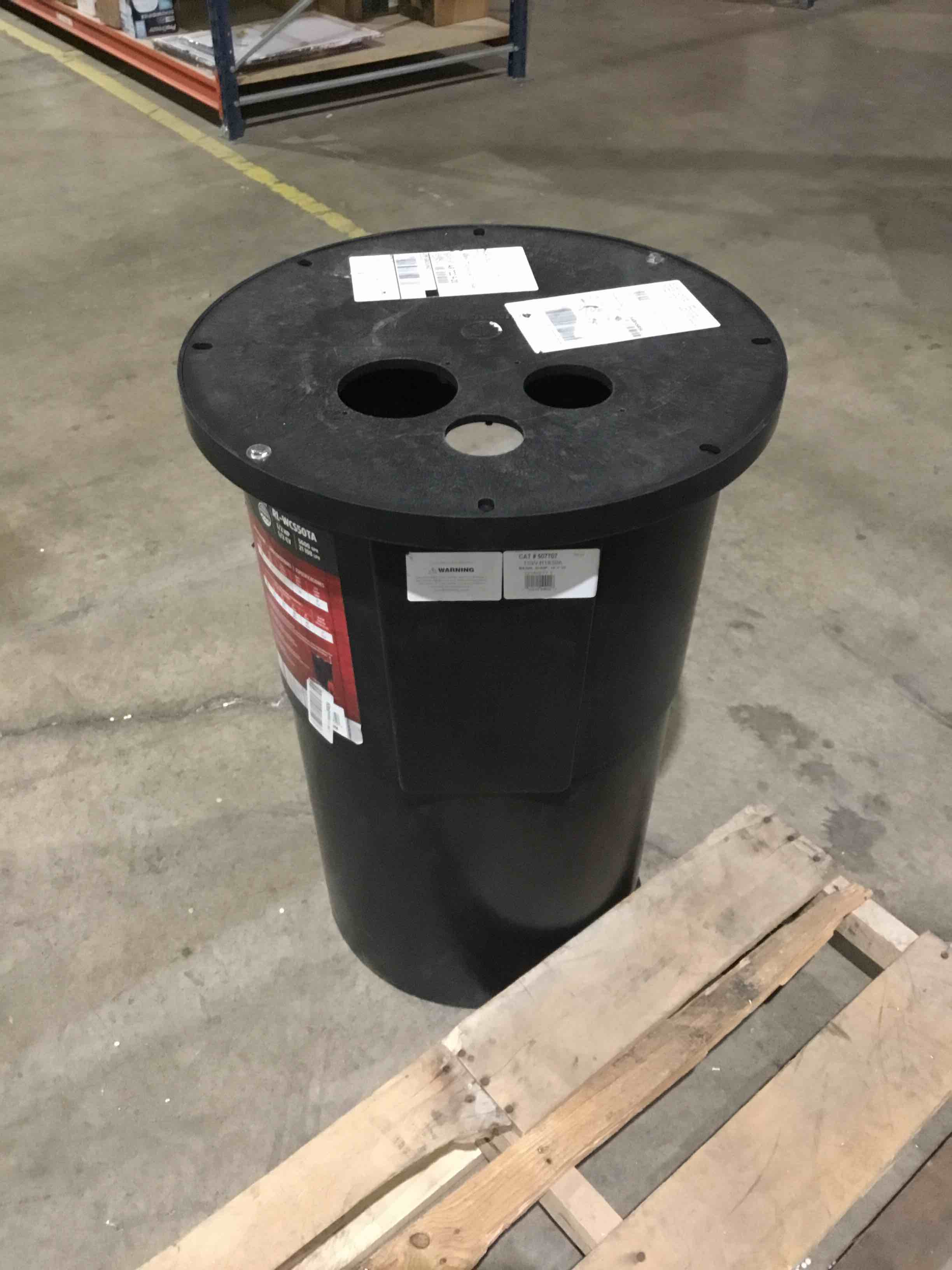 Condition photo showing As Is for red lion rl-wcs50ta 115 volt, 1/2 hp, 5600 gph automatic sewage system with cast iron pump and 18-inch x 30-inch basin, red/black, 14942749
