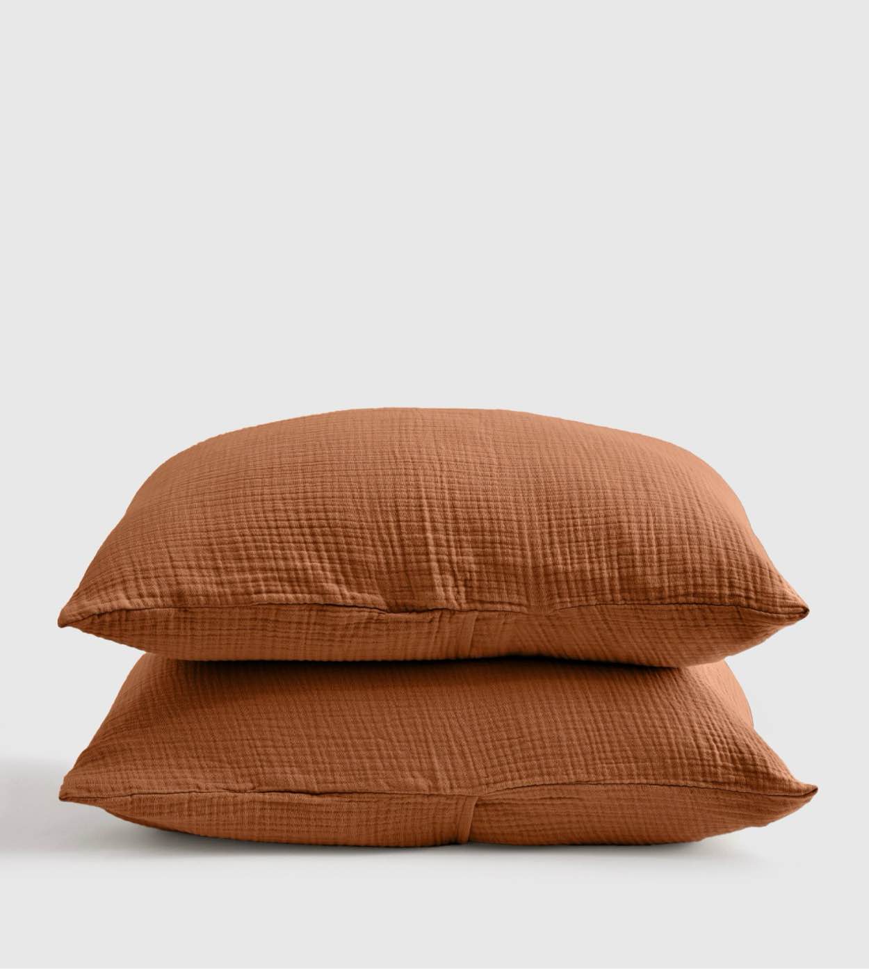 organic cotton gauze sham set, king, terracotta