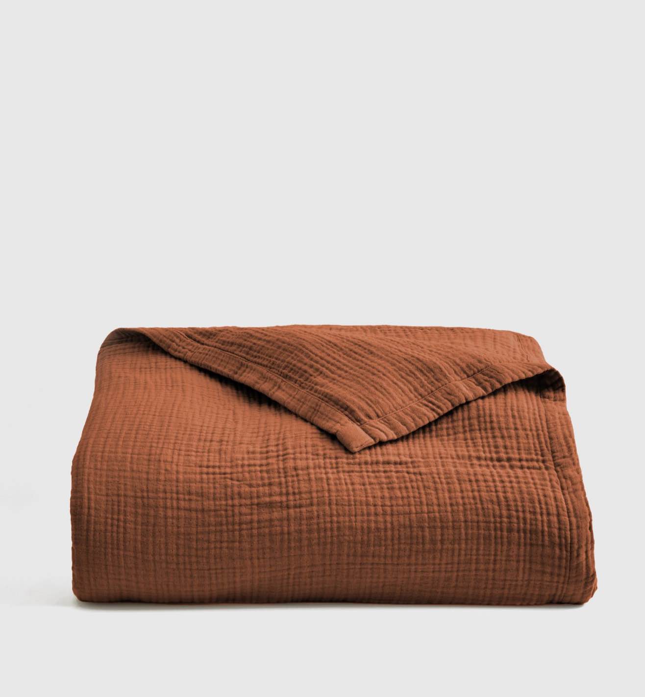 organic cotton gauze blanket, full/queen, terracotta