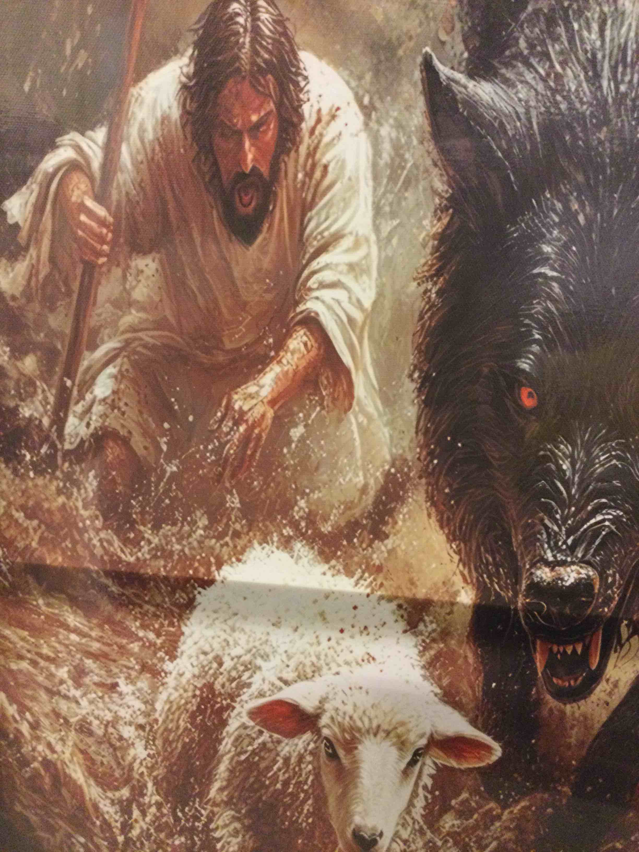 Jesus Saves The Lamb Canvas Wall Art Jesus Praying Painting Picture Wall Decor Modern Christian Poster Print Artwork for Prayer Room Church Living Room Home Decoration. Crown of Thorns 16"L x 12"W