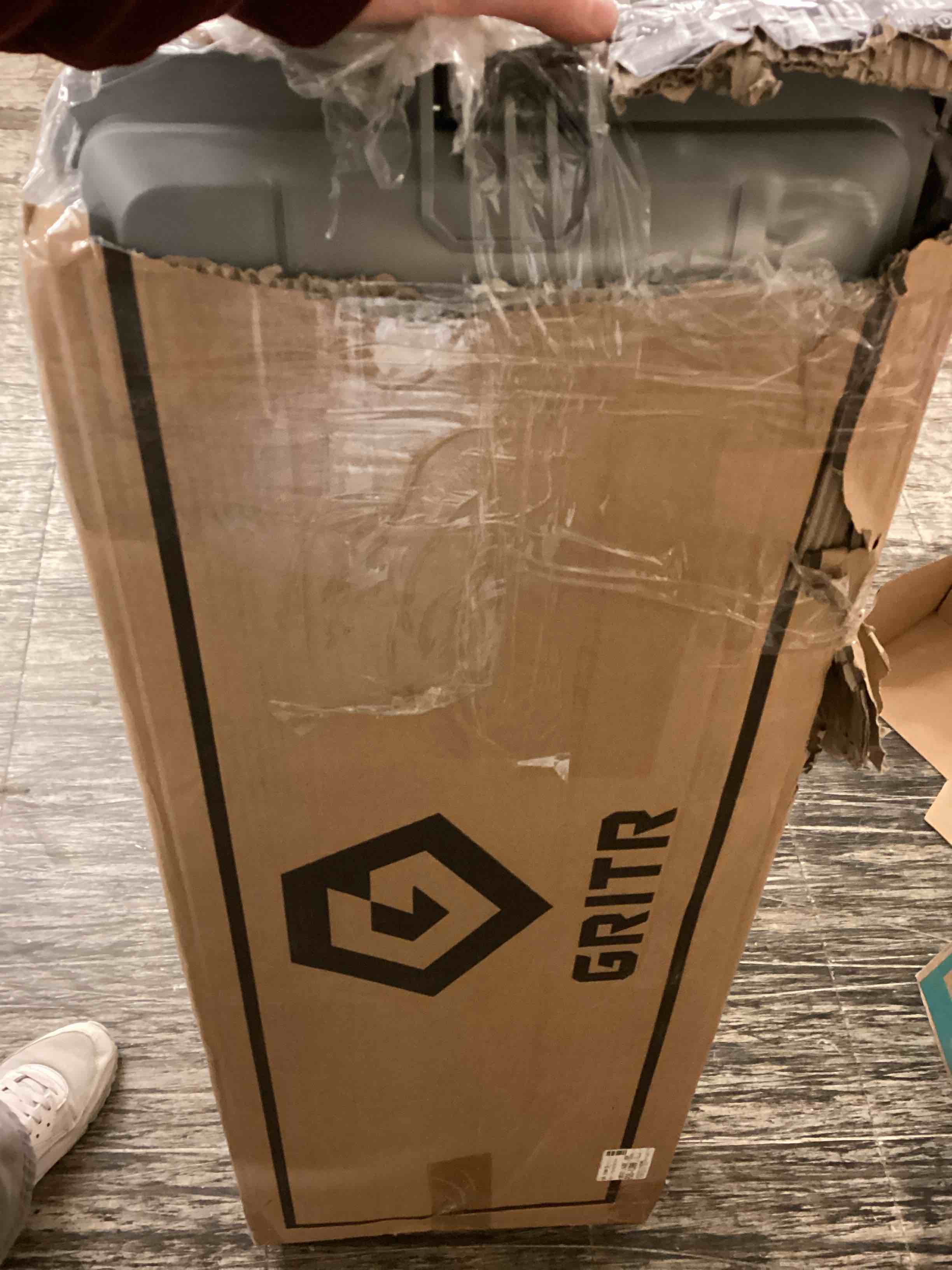 Condition photo showing As Is for gritr 39" tactical hard rifle case with foam padding - tsa approved firearm travel case for rifles - ip67 compliant waterproof dustproof shockproof firearm storage accessory gray