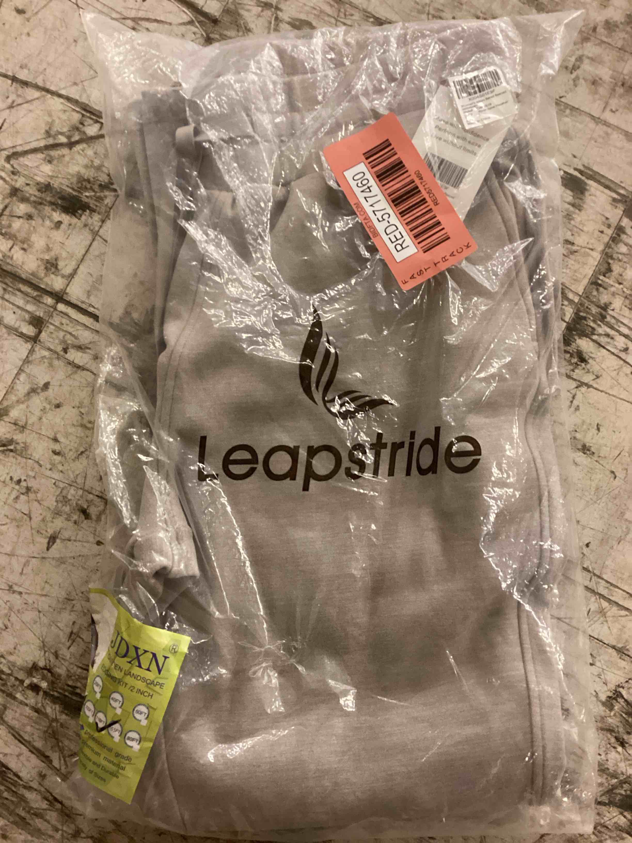 Condition photo showing New/Like New for women's micro flared fleeced sweatpants - elastic waist drawstring, warm fleece for winter daily wear riverstone heather large