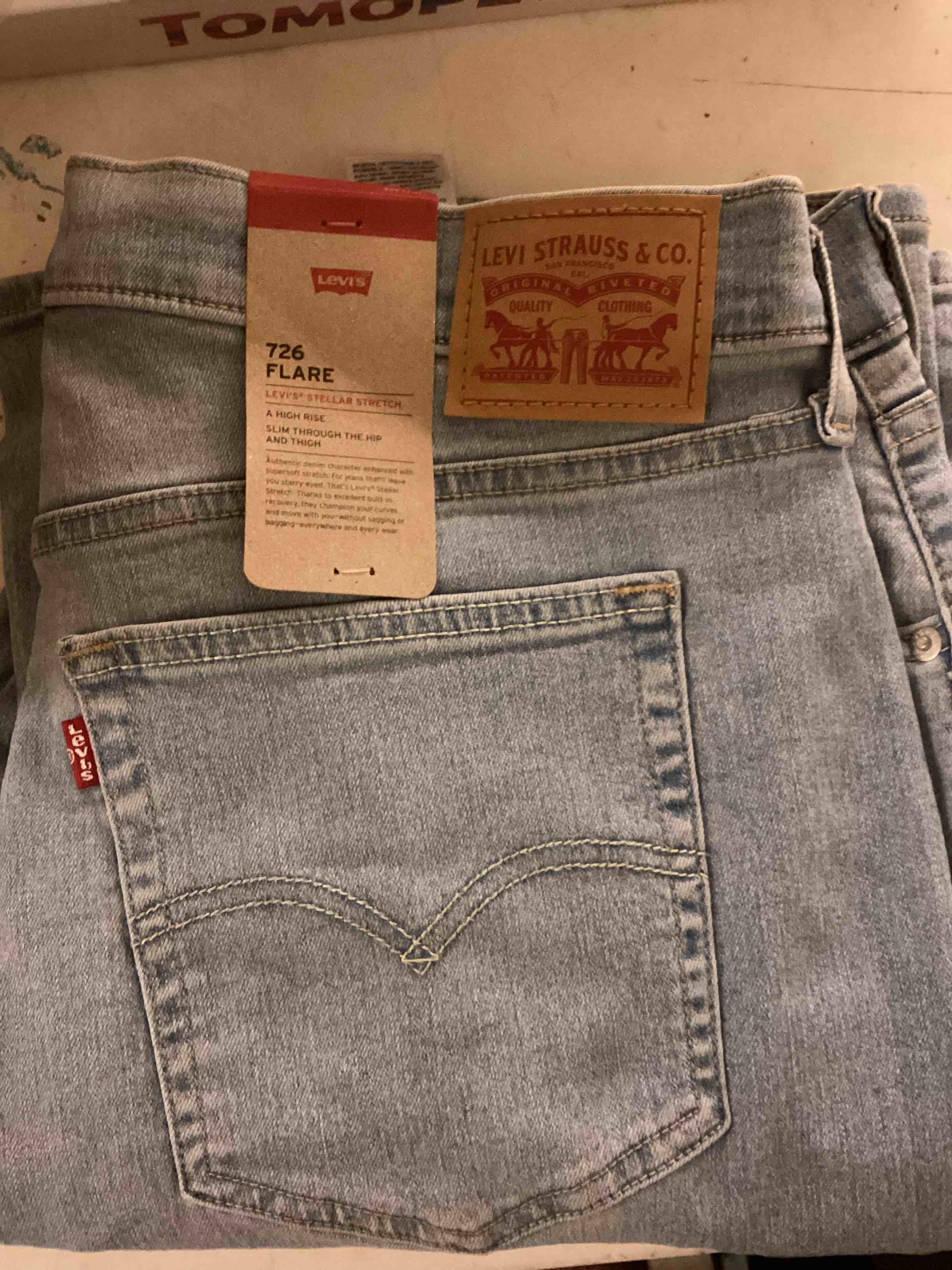levi's women's 726 high rise flare jeans 
