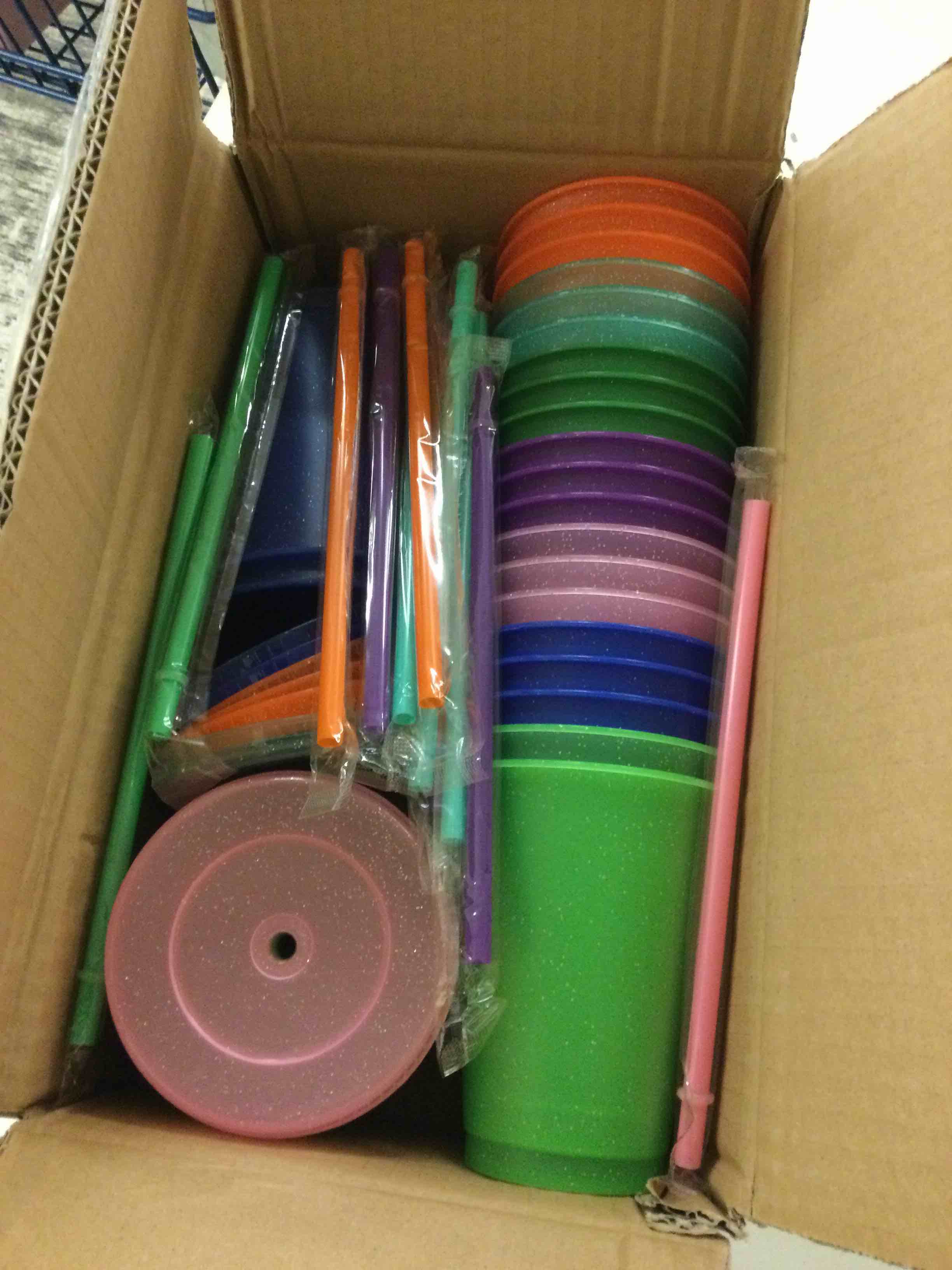 Condition photo showing New/Like New for suertestarry tumbler with straw and lid,water bottle iced coffee travel mug cup,reusable plastic cups,perfect for parties,birthdays,16oz-22 pack (multicolor see additional images)22 pack