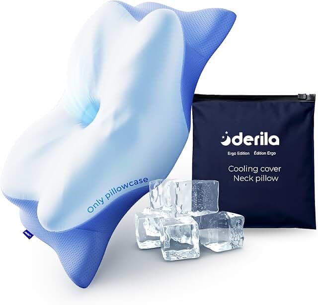 Derila Ergo Cervical Neck Pillow for Sleeping Pillow Contour Memory Foam Pillows for Back, Side Sleeper Pillows 21.25 x 14.17 x 4.72 inches