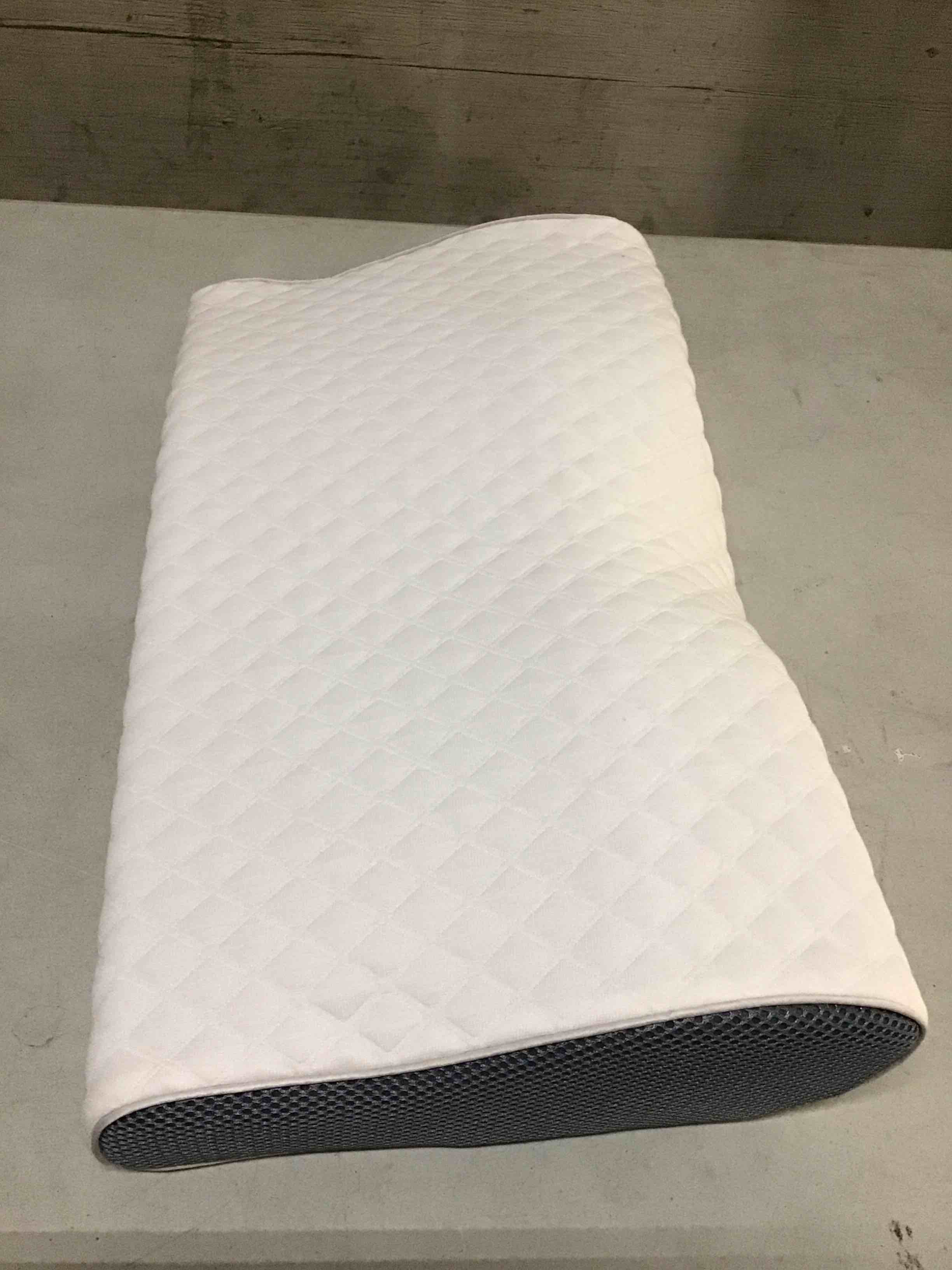 Condition photo showing Good Condition for Derila Cervical Neck Pillow for Sleeping - Ergonomic Neck Support Pillow for Back, Stomach, Side Sleeper Contour Memory Foam Pillows for Shoulder Relief - 19.7" x 11.8" x 3.9" Standard (19.7" x 11.8" x 3.9") 1 Pillow_white