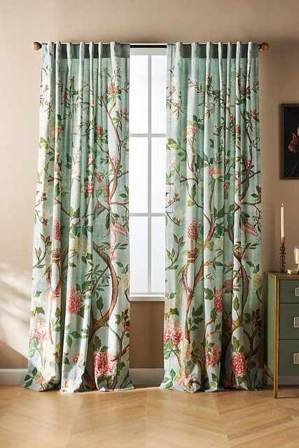 Havenview Organic Cotton Printed Bird Curtain