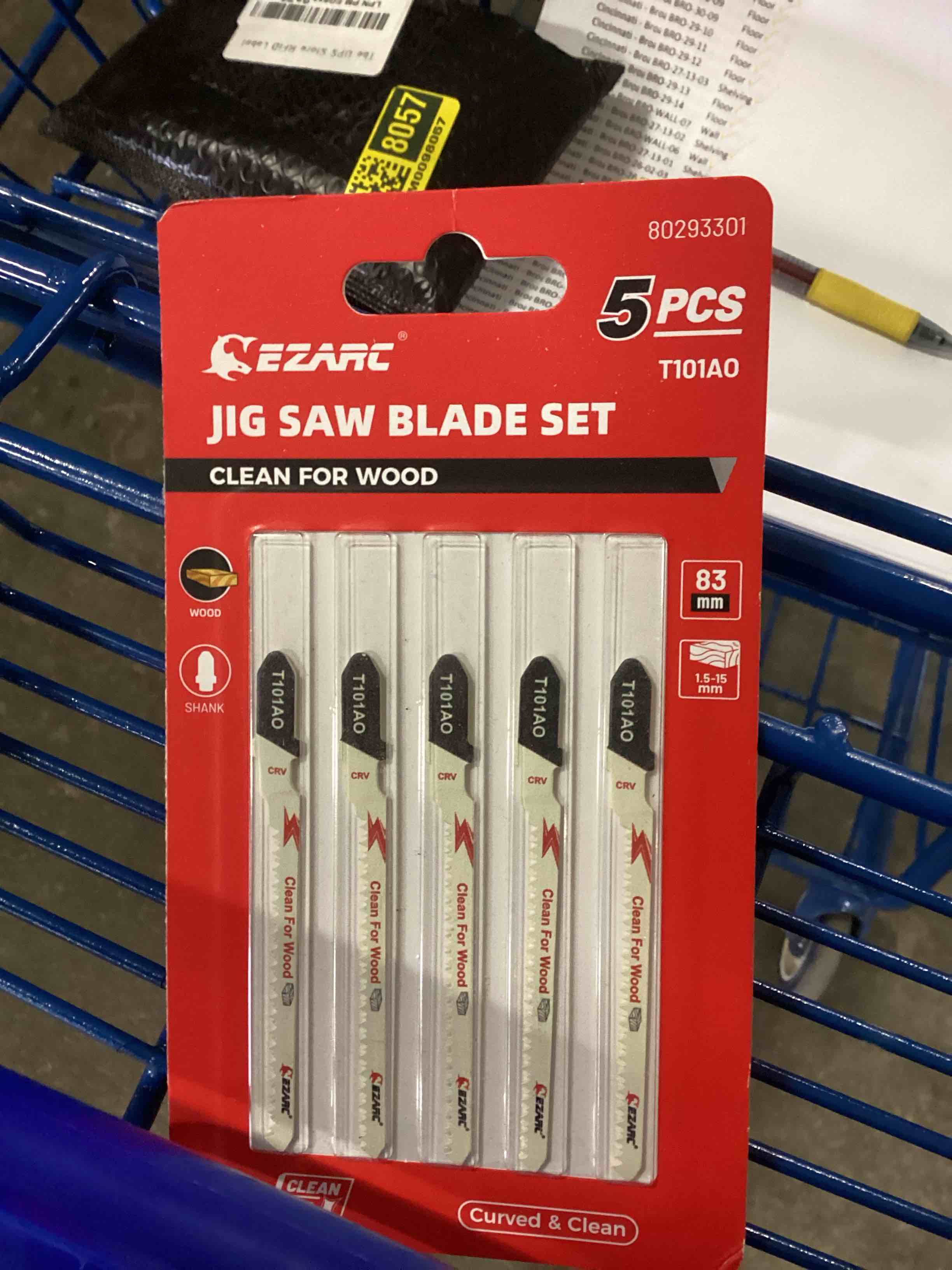 Condition photo showing Good Condition for EZARC 5PCS Jigsaw Blades T101AO Jig Saw Blades Set for Wood Clean and Precision Cutting Assorted T-Shank Replacement 20 TPI Curved & Scrolling Cutting