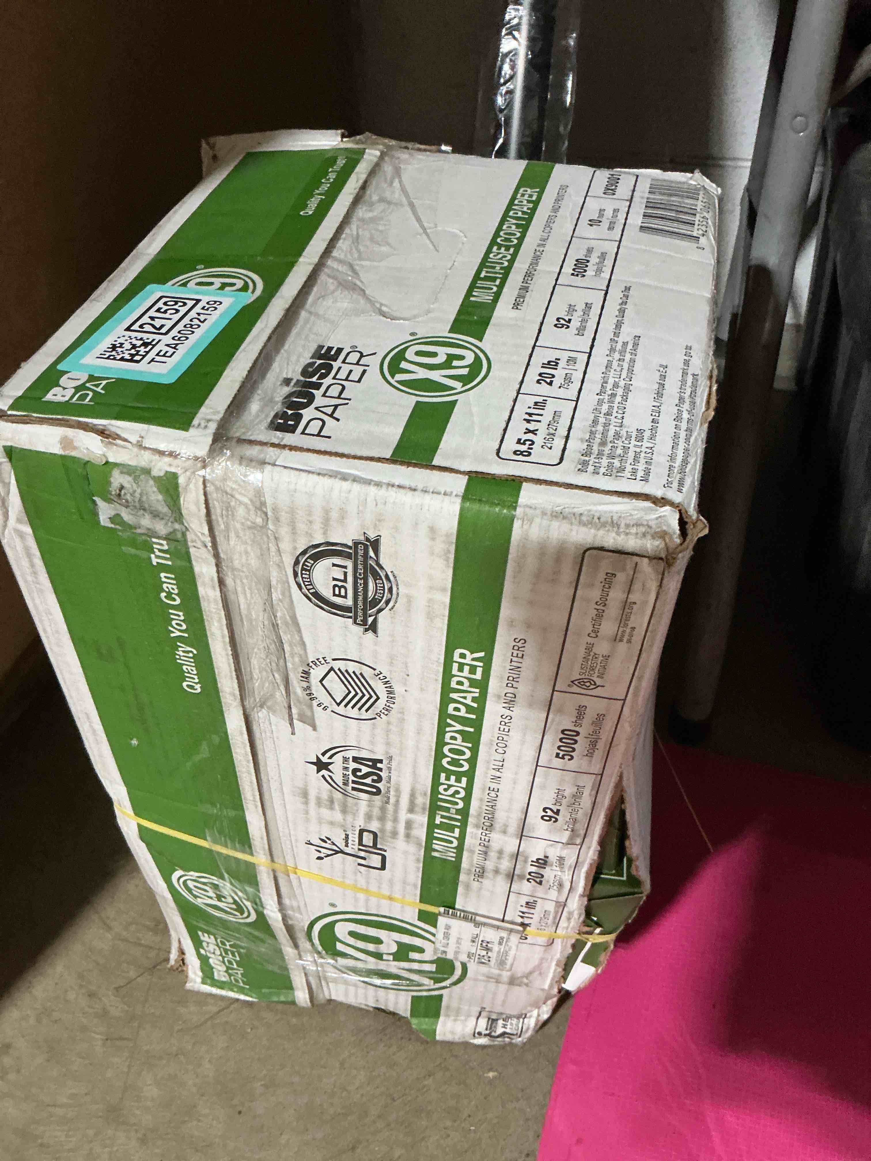 Condition photo showing Good Condition for boise x-9 multi-use copy paper 8.5 x 11 letter 92 bright white 20 lb. 10 ream carton (5 000 sheets)