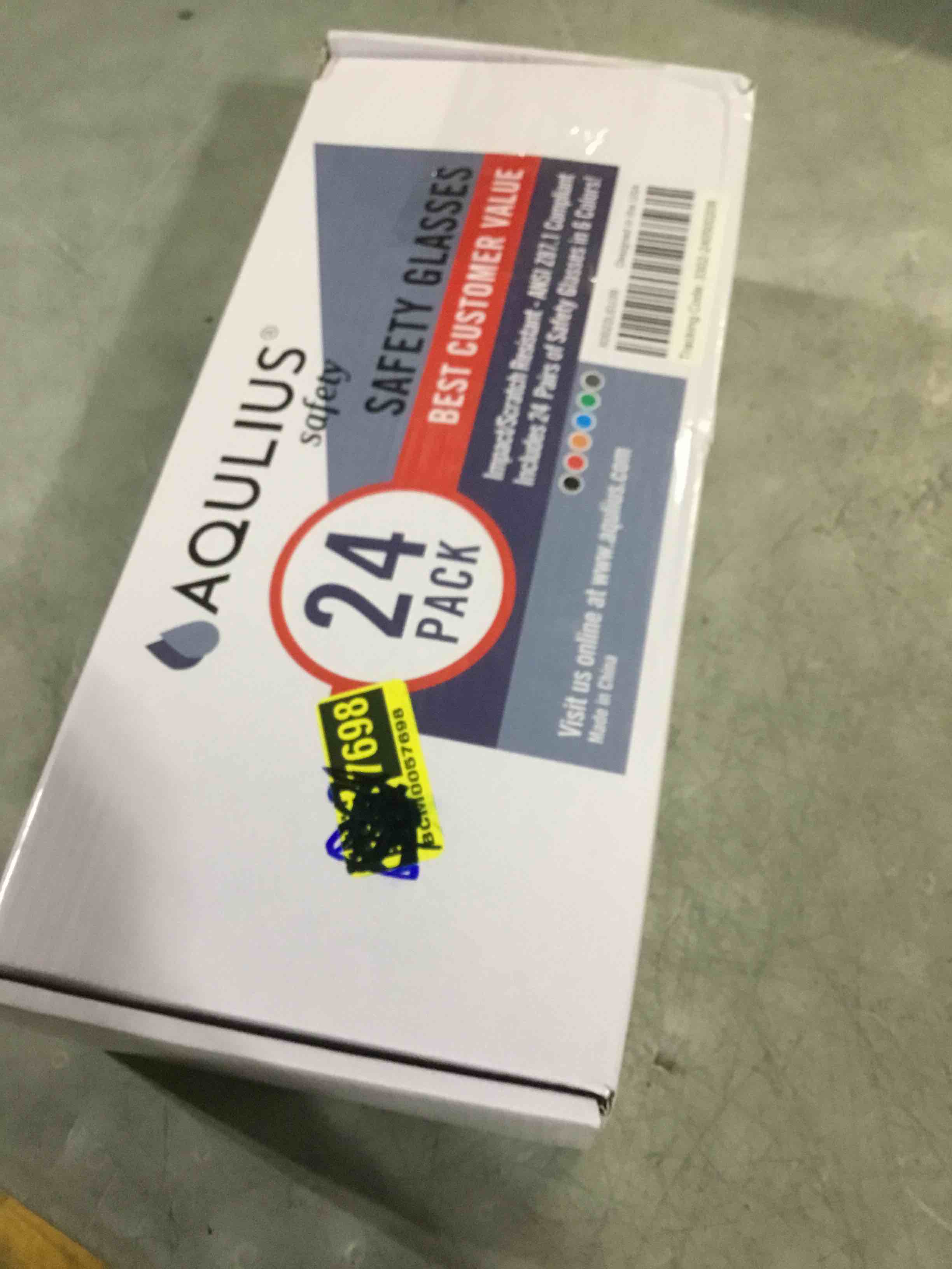 Condition photo showing New/Like New for Aqulius Safety Glasses Bulk - 24-Pack, Multi-Color - Anti-Fog Safety Goggles & Protective Eyewear - Over Eyeglasses, Eye Protection for Shooting & Construction