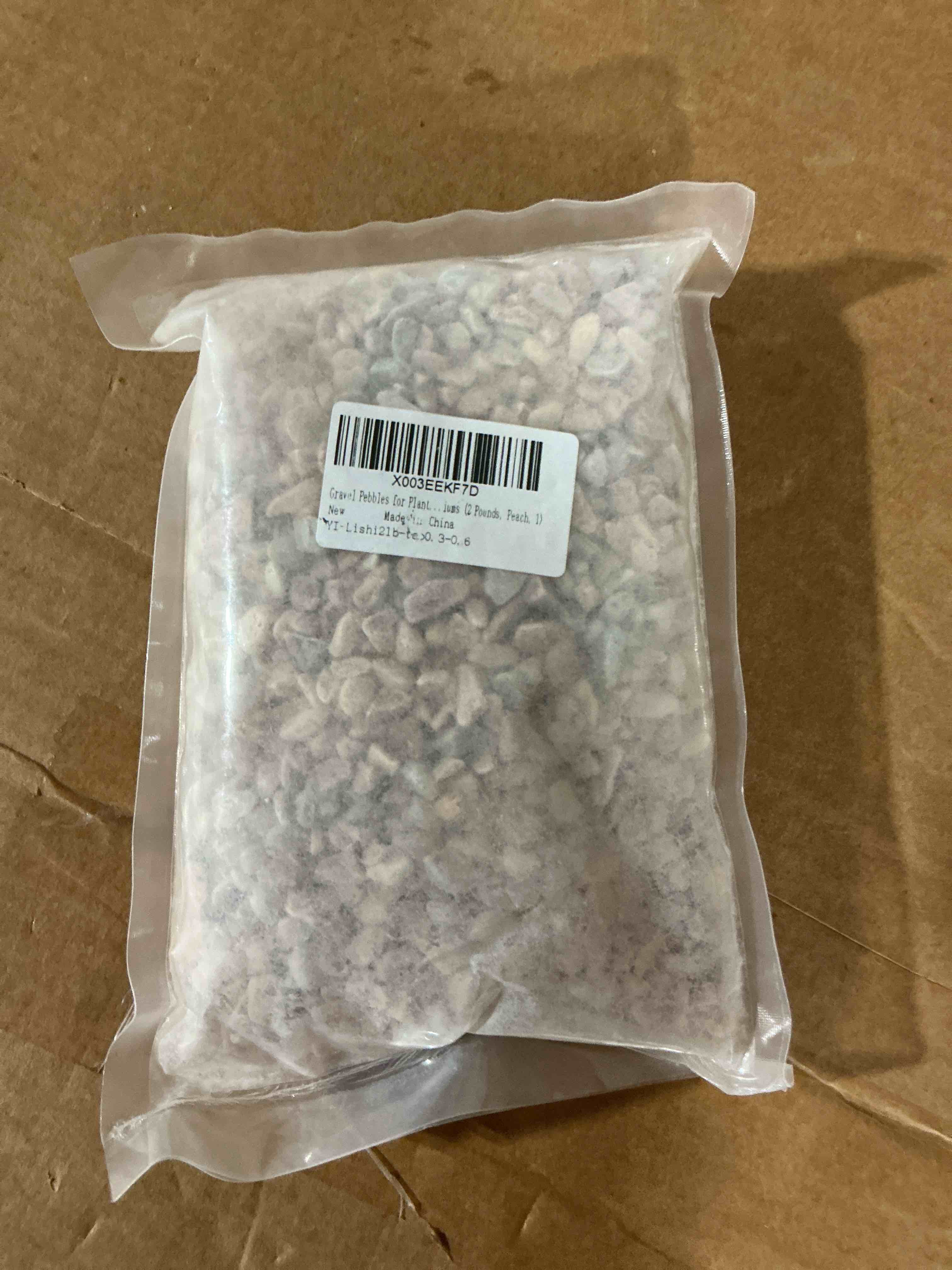 Condition photo showing New/Like New for 2lb succulent and cactus gravel pebbles, 1/5 inch stones peach | natural decorative river rocks for plants, vases, aquariums, terrarium and outdoor gardening