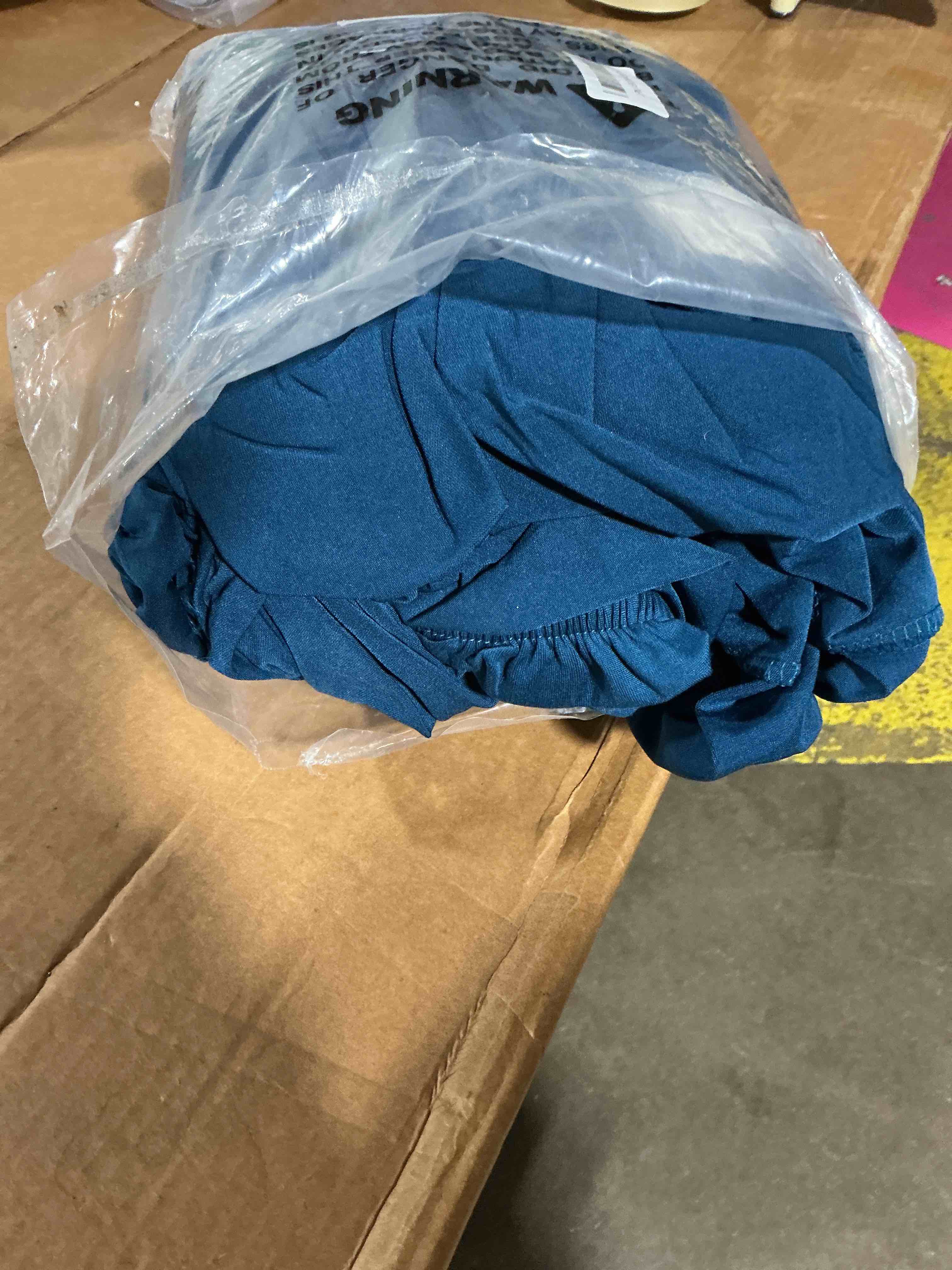 Condition photo showing As Is for hyha 8pcs patio cushion covers, stretch outdoor couch cushion covers, washable outdoor chair/sofa slipcovers for patio furniture cushions protector with elastic bottom(peacock blue,cover only) peacock blue 8pcs