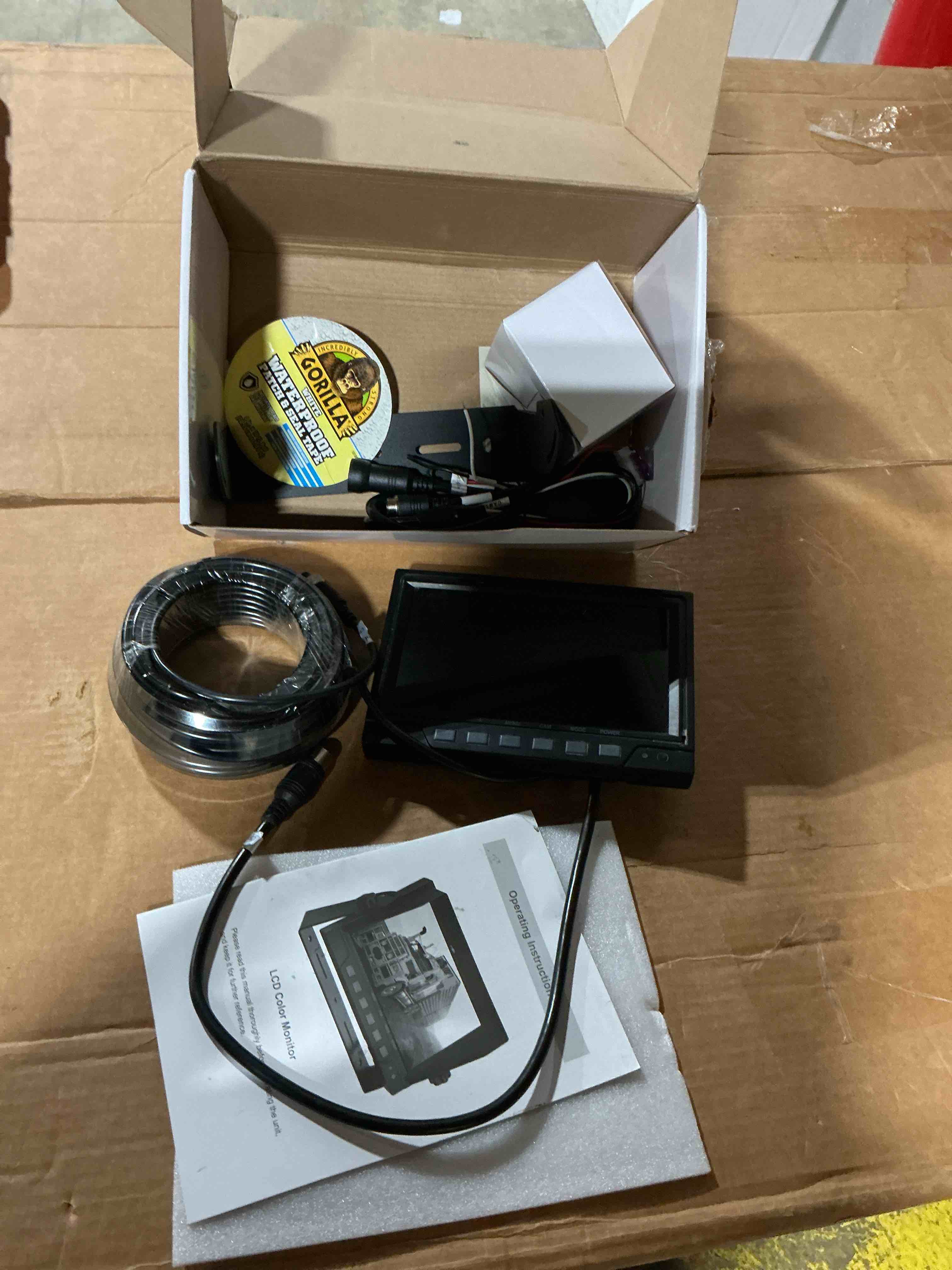 Condition photo showing As Is for 7" 1080p ahd wired reverse rear view backup camera system,guide line,ip69k no water leakage camera, night vision, vibration-proof 10g for tractor/truck/excavator/caravan/skid steer/heavy equipment