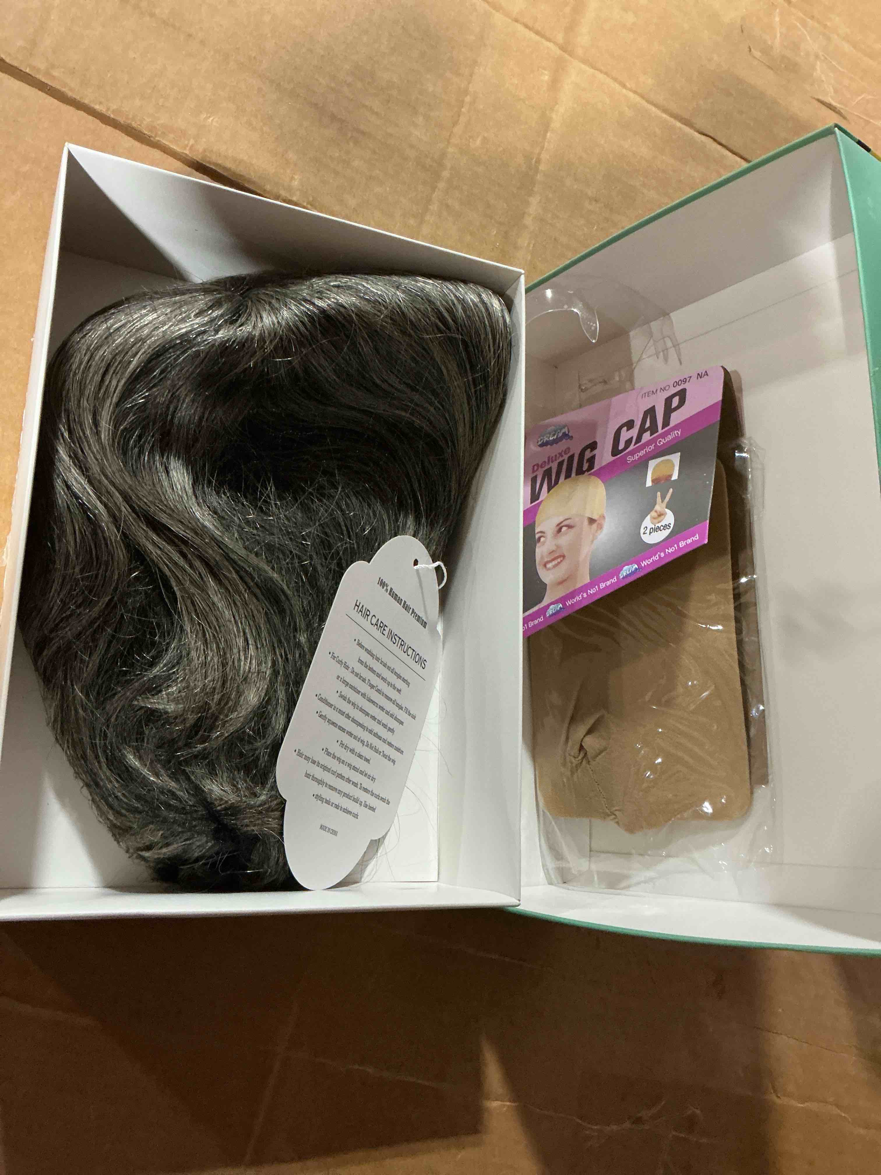 Condition photo showing Good Condition for hua grey human hair pixie cut wigs for black women - mixed 8 inch short salt and pepper straight layered grey wigs with natural wave straight grey color