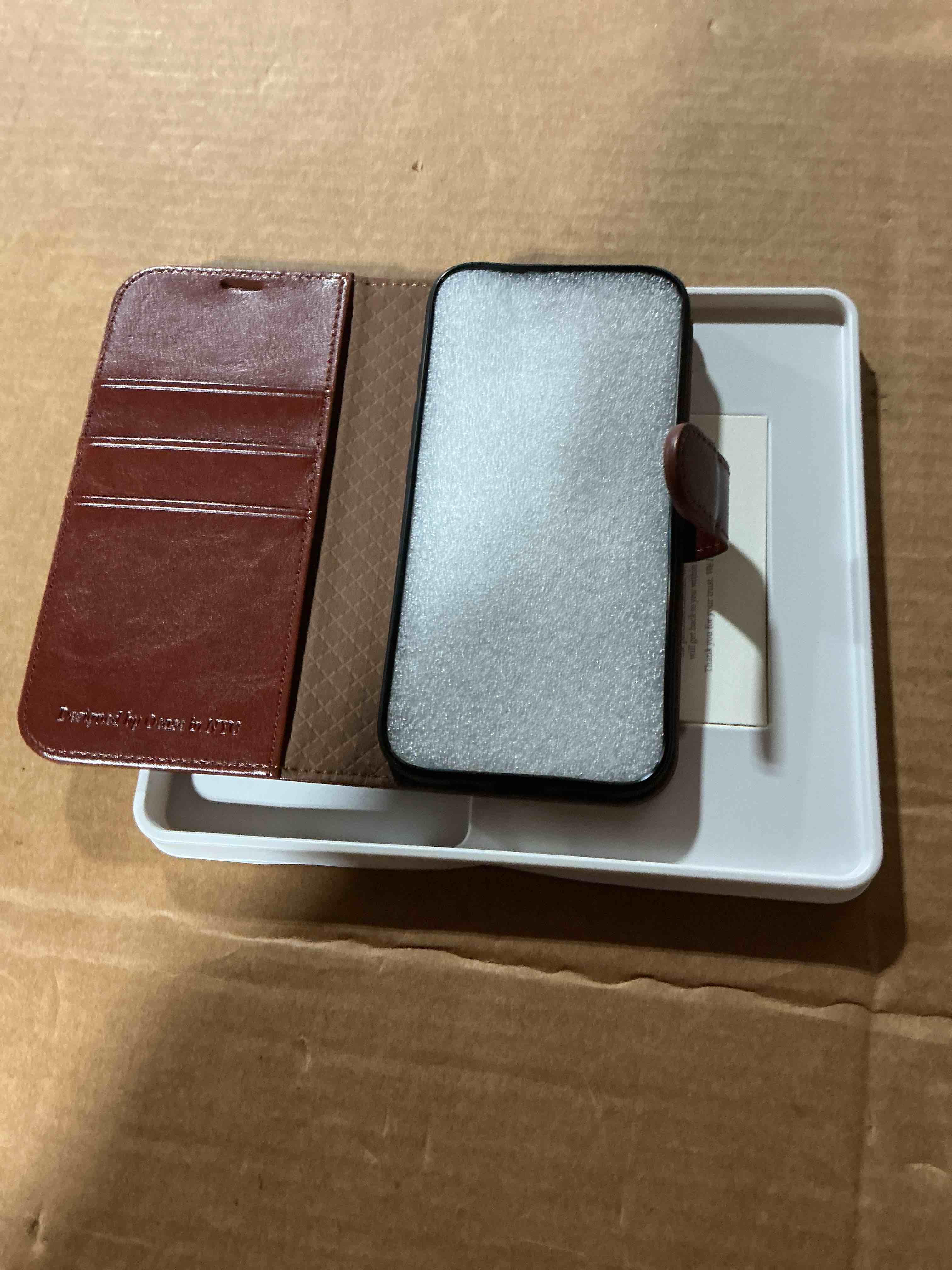Condition photo showing New/Like New for ocase compatible with iphone 16 wallet case, pu leather flip folio case with card holders rfid blocking kickstand [shockproof tpu inner shell] phone cover 6.1 inch 2024, dark brown